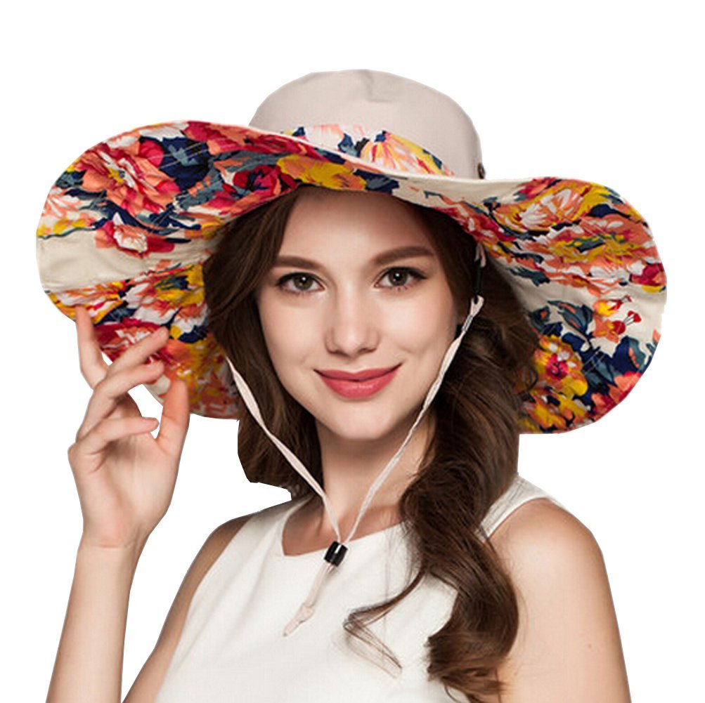 VOGUE CODE Women's Summer Sun Hat - Wide Brim UV Protection Beach Hat for Vacation, Travel & Outdoor Activities