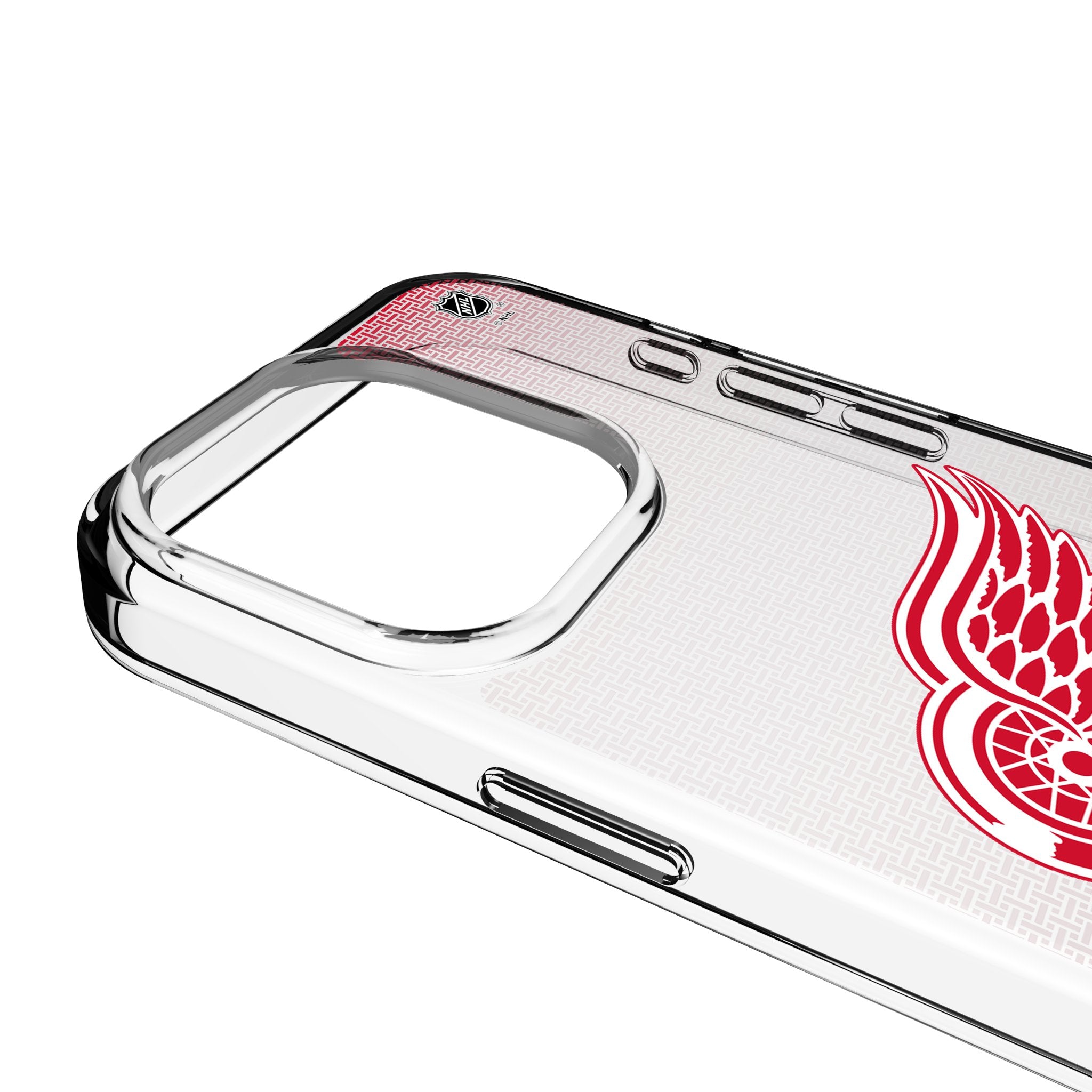 Detroit Red Wings Linen Clear Phone Case for Apple iPhone 13/14/15 Pro Max - Slim Protective Cover for Hockey Fans - Perfect for Game Day & Everyday Use