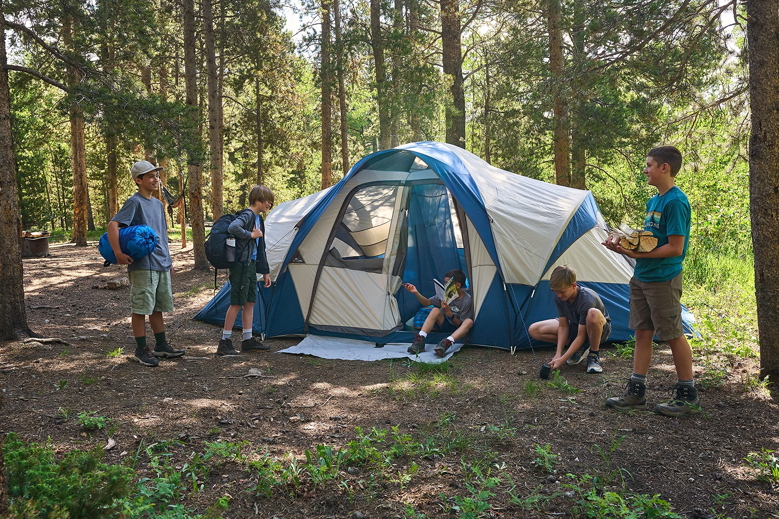 Pinyon 10-Person Modified Dome Camping Tent - Waterproof, Spacious Family Tent for Car Camping, Outdoor Adventures, Music Festivals & Backpacking | Perfect for Camping Trips, Hiking & Group Getaways