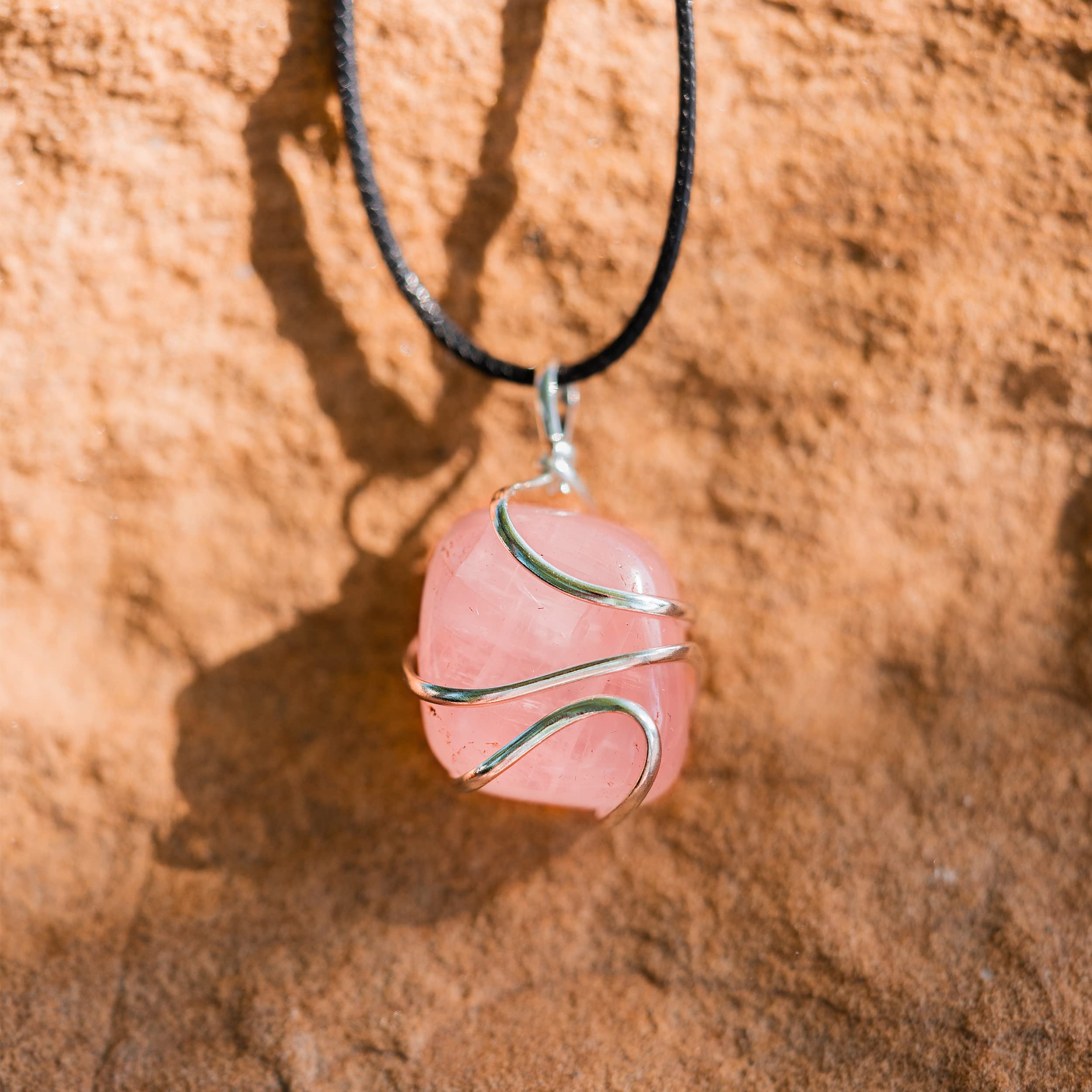 Handmade Rose Quartz Tumbled Necklace for Women - Ethically Sourced Pink Crystal Jewelry for Emotional Healing, Spiritual Balance & Positive Energy | Perfect for Meditation, Yoga, Gift Giving & Everyday Wear