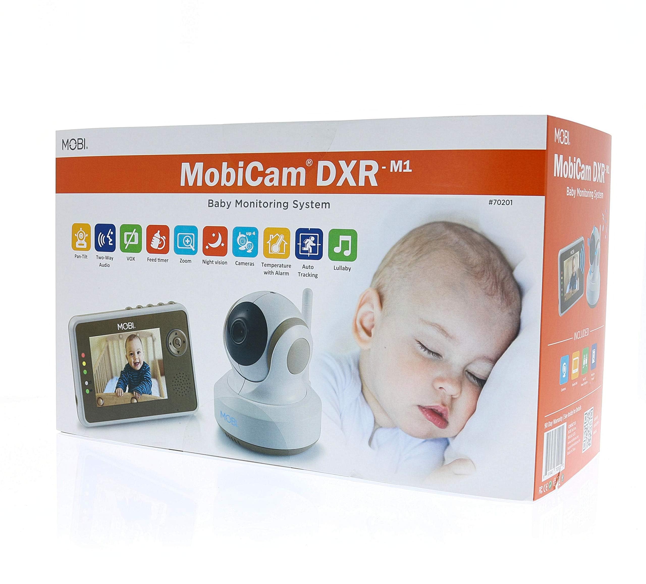 MOBI MobiCam DXR-M1 Smart Baby Monitor with Auto Tracking, Night Vision, Remote Pan-Tilt, Lullabies & Quad View - Ideal for Nursery, Daycare & Home Security Monitoring