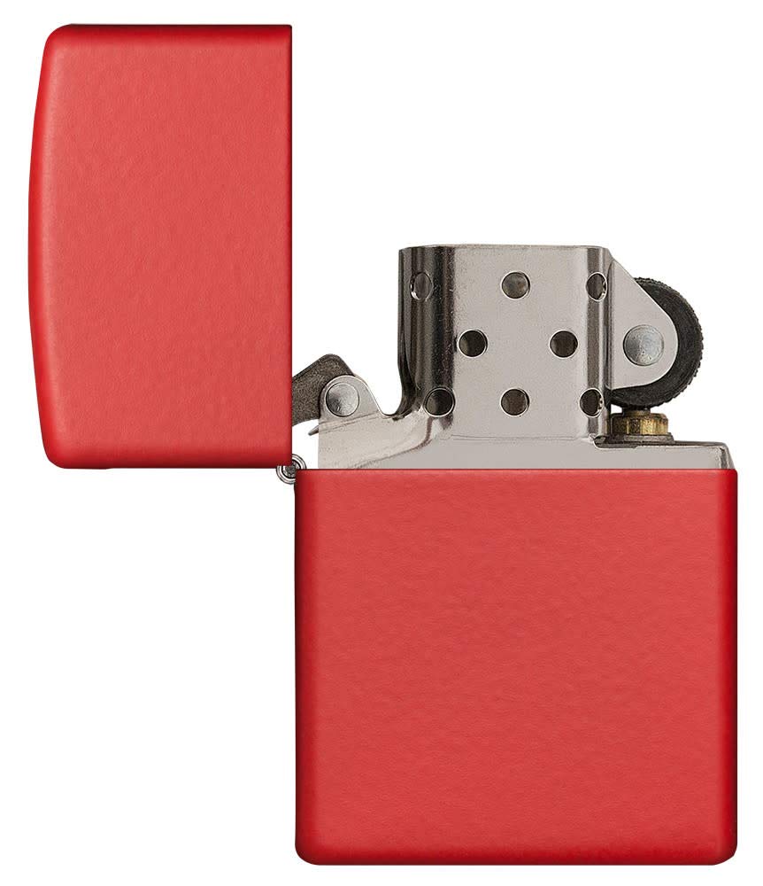 Zippo Red Matte Lighter 233 - Windproof Refillable Pocket Lighter for Outdoor Camping, Hiking & Everyday Use