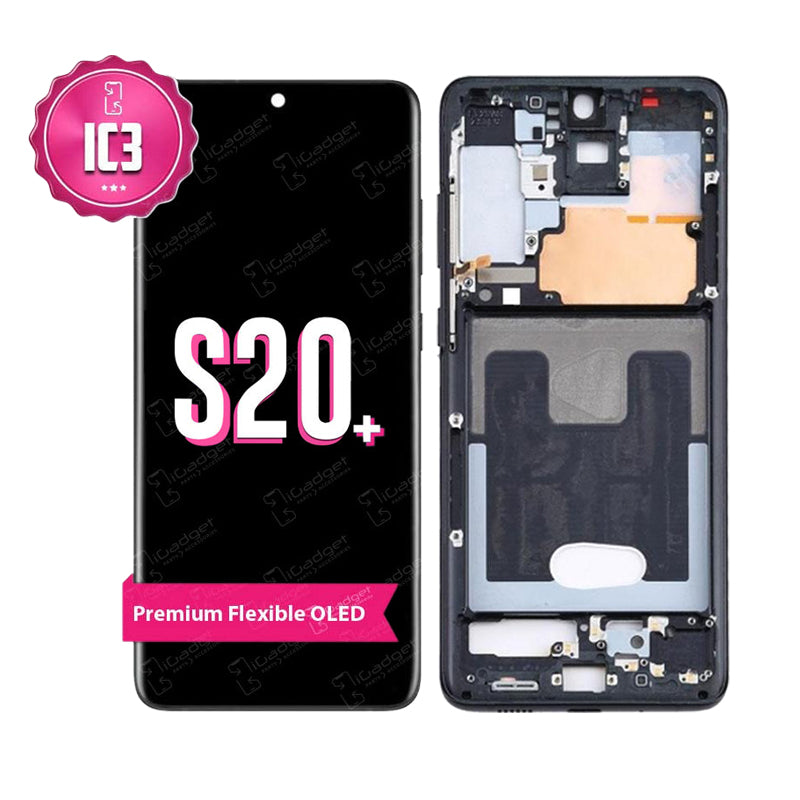 Samsung Galaxy S20 Plus IC3 OLED Screen Replacement with Middle Frame - High-Quality Display Repair Kit for DIY Fixes at Home or Office