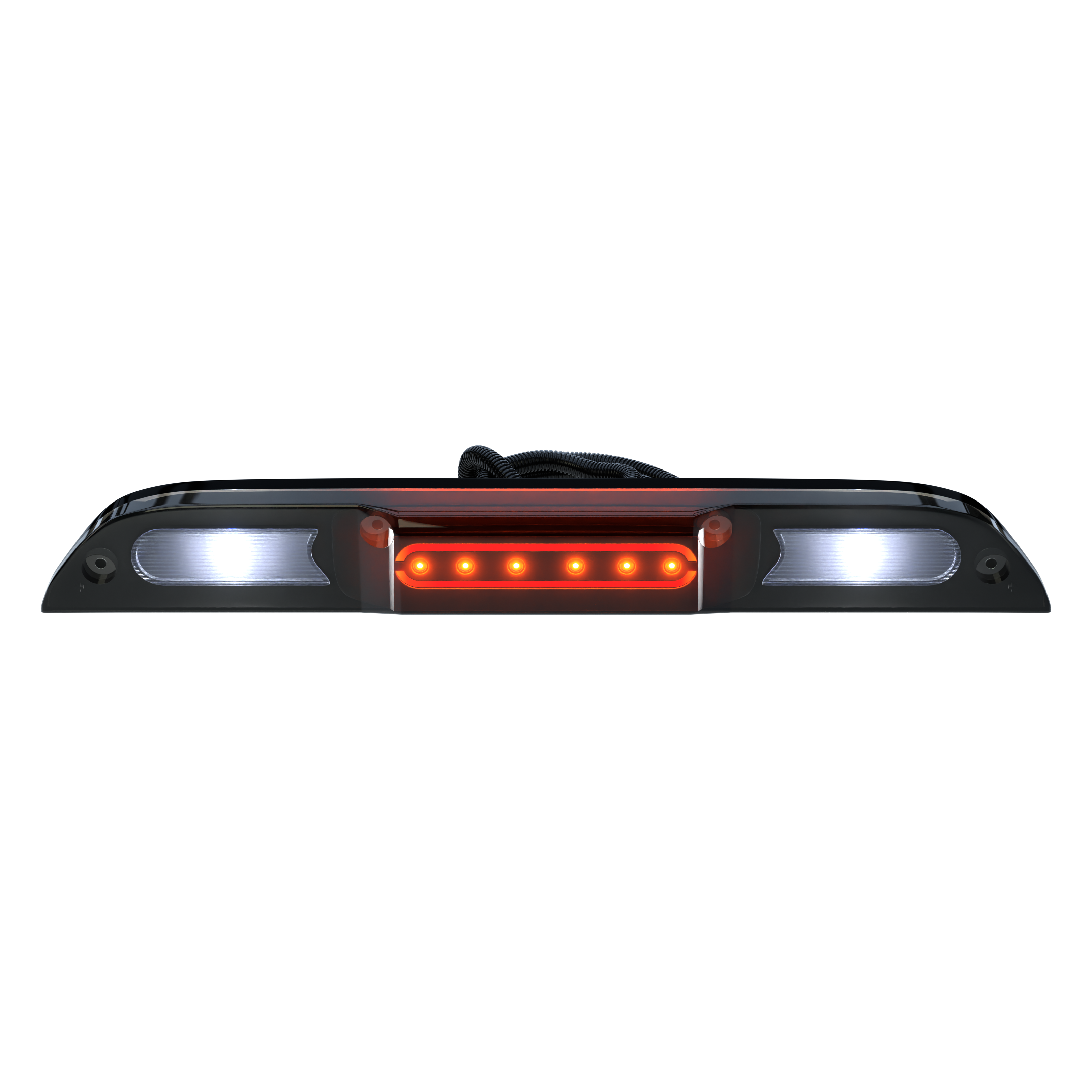 Ford Ranger 2019-2025 Ultra High Power Red LED 3rd Brake Light Kit with CREE XML White LED Cargo Lights - Smoked Lens (Fits Models Without OEM Bed Camera) - Enhanced Visibility & Safety for Night Driving & Off-Road Adventures