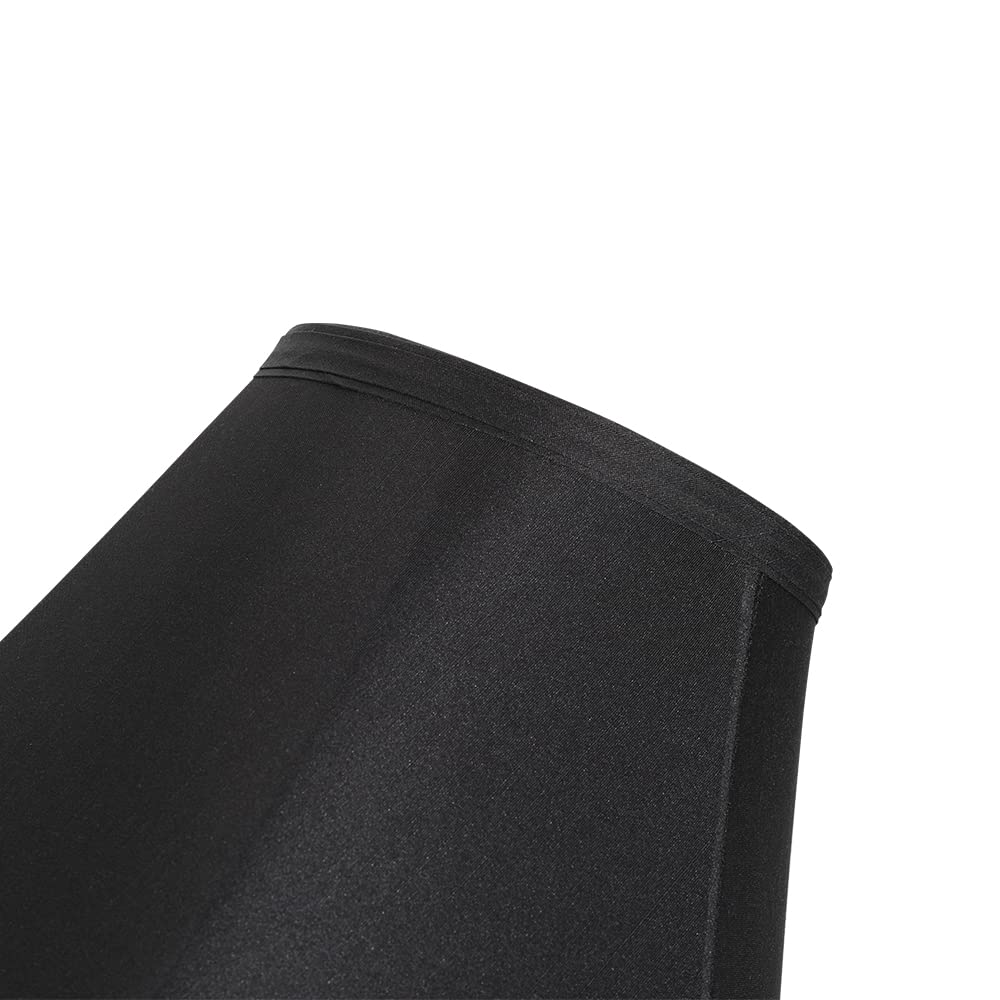 2-Pack 10 Inch Drum Lamp Shades - Natural Linen Table Lamp Shades with Spider Fitter for Bedroom Nightstand, Living Room, Office (Black, 6x14x10 Inches) - Handcrafted Small Lamp Shade Set for Cozy Lighting