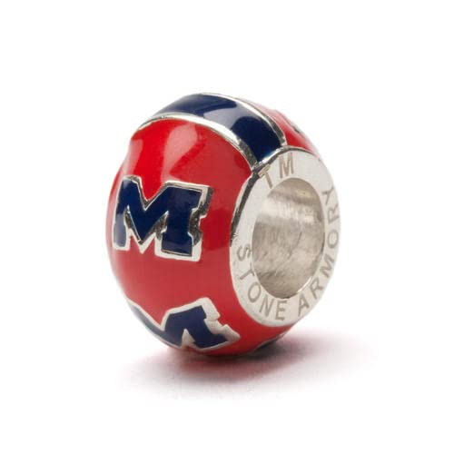Ole Miss Bead Charms for Bracelets - Handmade Stone Charms for Jewelry Making, Gifts & College Spirit Accessories | Perfect for DIY Bracelets, Necklaces & Keychains