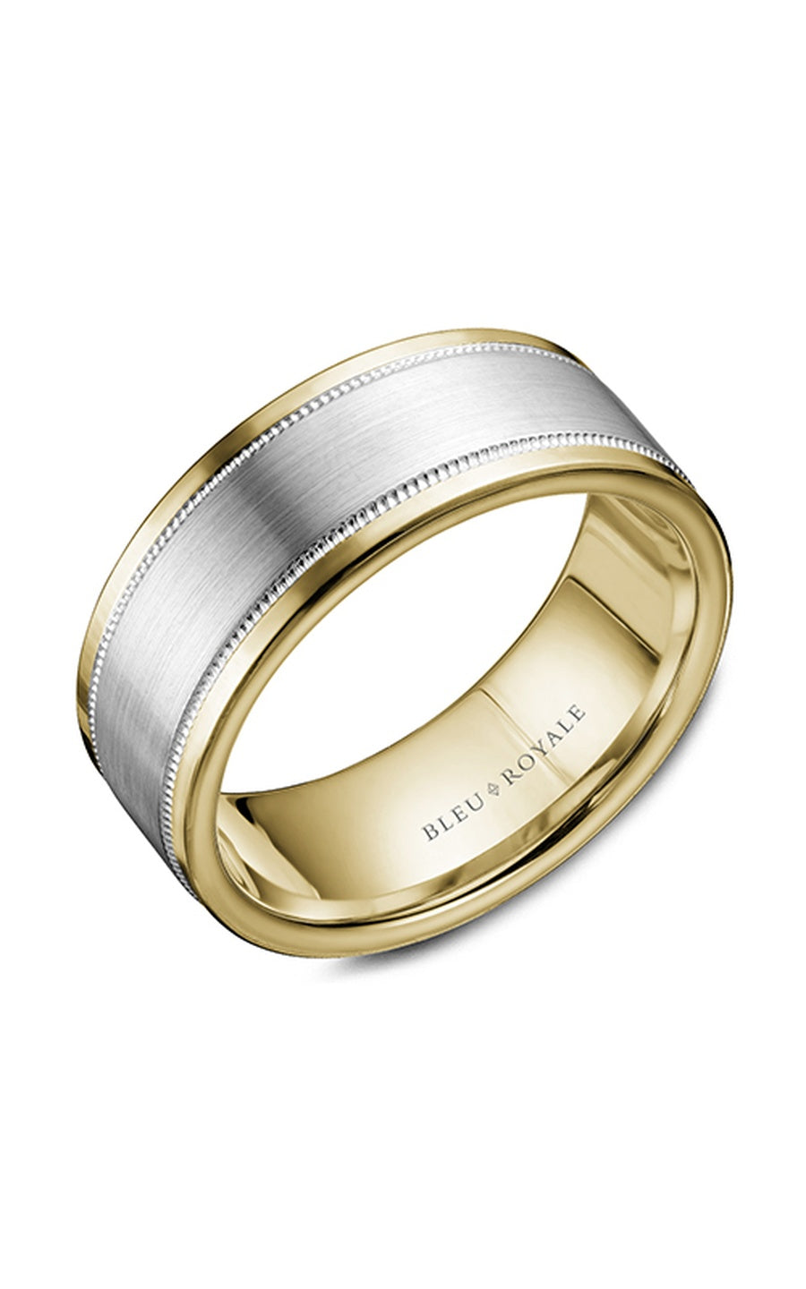 Bleu Royale Men's Wedding Band RYL 038WY85 - 14K White Gold Classic Ring for Grooms & Engagement - Perfect for Weddings, Anniversaries & Special Occasions