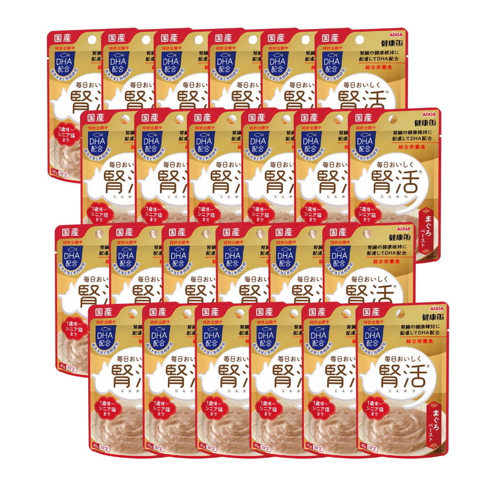 24 Pack Aixia Kenko Pouch 40g Cat Treats - All Ages Supplement for Kittens & Senior Cats | Hydration Boost, Energy Support & Oral Care | 3 Texture Variety | Perfect for Travel, Training & Daily Rewards