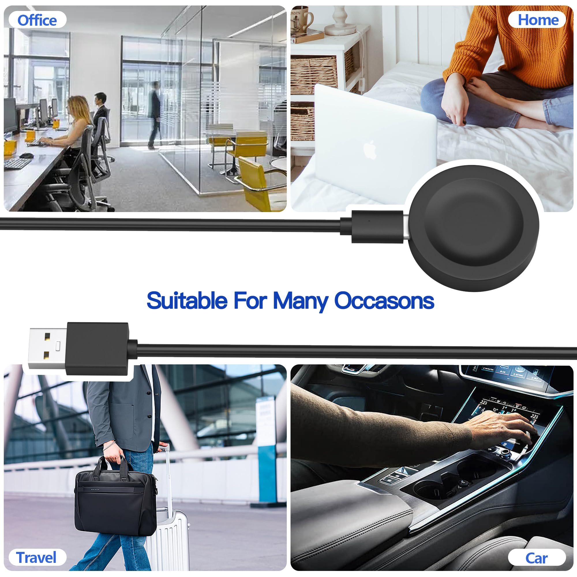 AWINNER Magnetic Charging Dock for Huawei Watch - Replacement USB Charger Cable & Adapter - Fast Charging Smartwatch Accessory (Black, 1 Pack) - Perfect for Home, Office & Travel Use