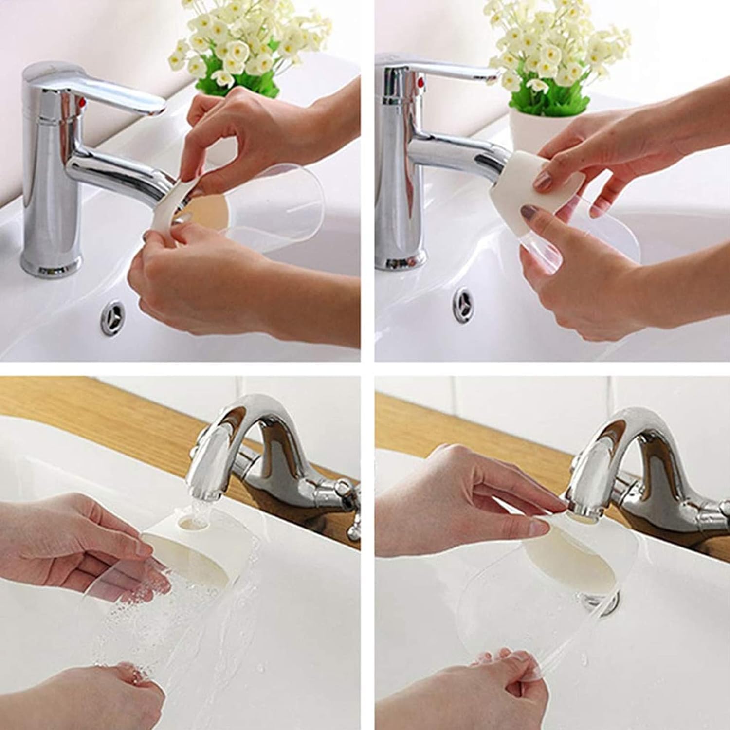 2 Pack Baby Faucet Extender for Kids - Safe Sink Handle & Water Tap Extender for Toddlers - Easy Hand Washing Nozzle Extension for Kitchen & Bathroom (White) - Perfect for Teaching Children Hygiene & Reaching Faucets Independently