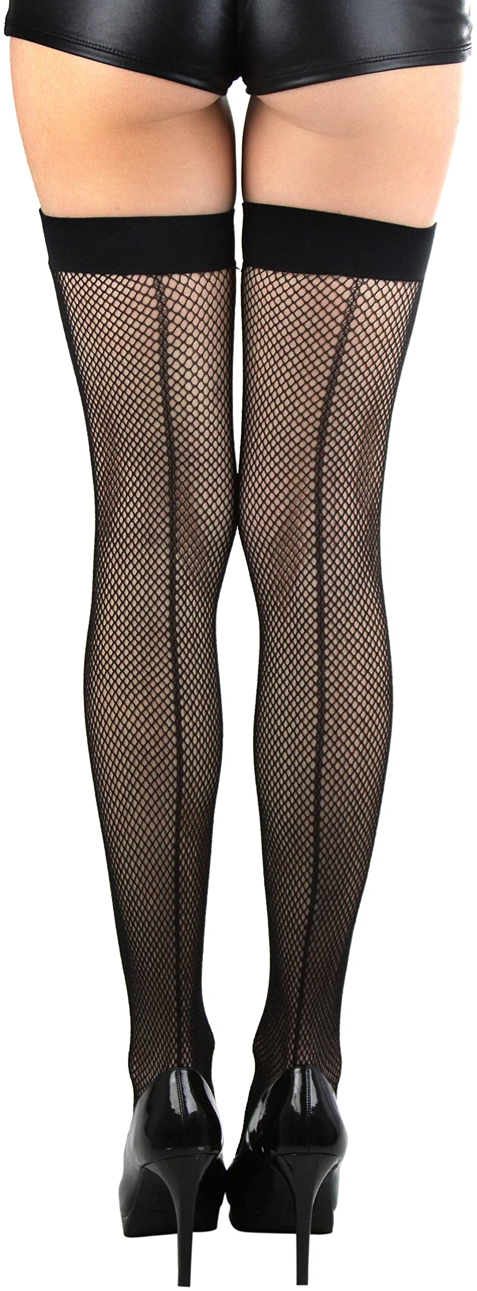 ToBeInStyle Women's Fishnet Thigh High Stockings - Sexy Bright & Vibrant Sheer Tights for Cosplay, Halloween, Party & Night Out