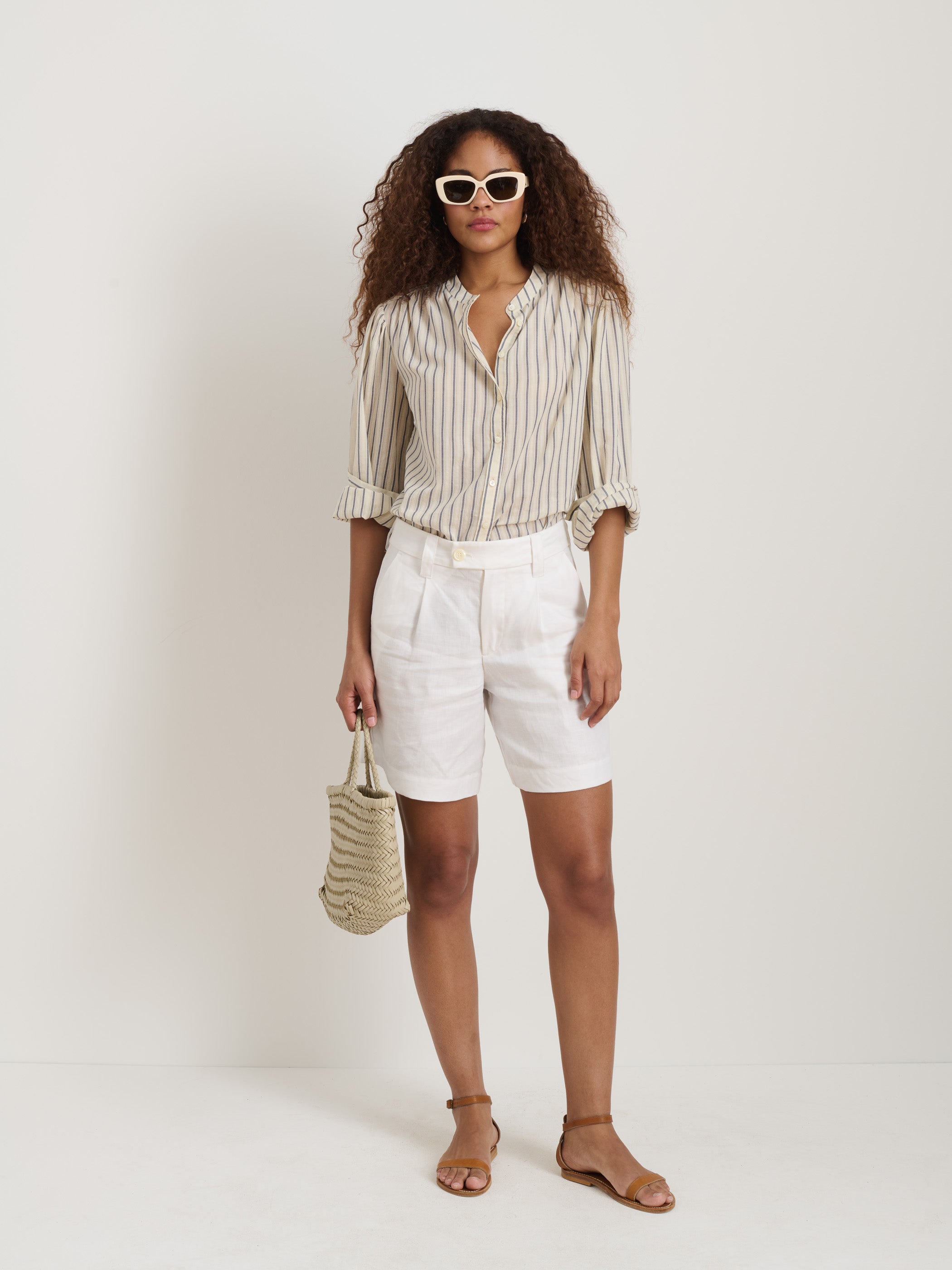 Stylish Ali Striped Cotton Voile Top for Women | Breathable & Comfortable Summer Blouse | Perfect for Casual Outings, Beach Wear & Layering