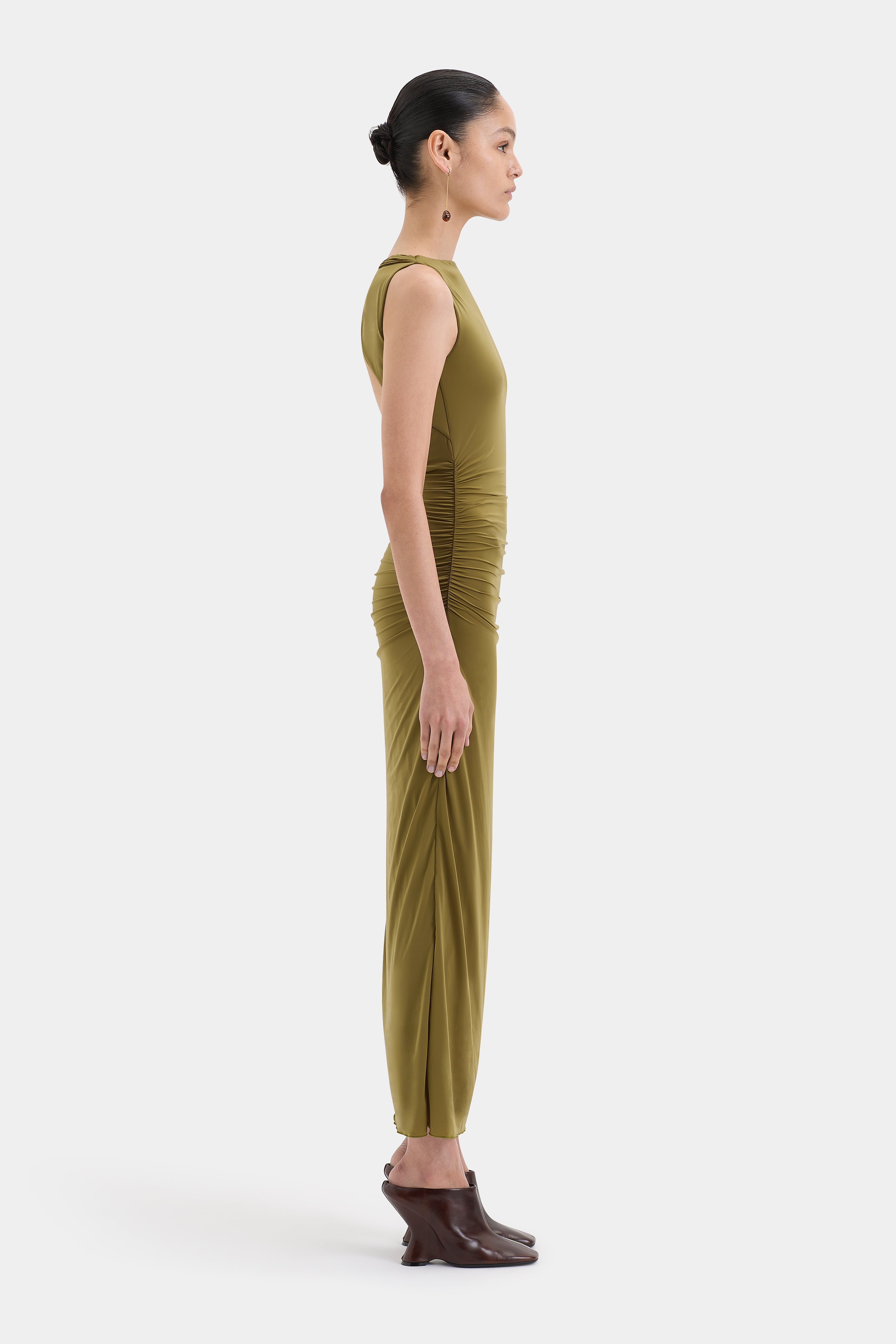 Cascina Twist Midi Dress for Women | Flowy Summer Dress with Twist Detail | Perfect for Beach Vacations, Date Nights & Brunch Outings