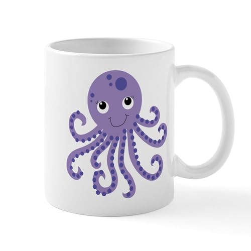 White - Purple Octopus Mug