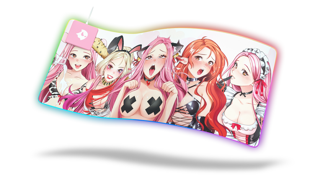 Belle Delphine P1 Baddie RGB Gaming Mouse Pad - Extra Large (XL) Non-Slip Surface for PC, Laptop, Office & Esports Gaming Setup