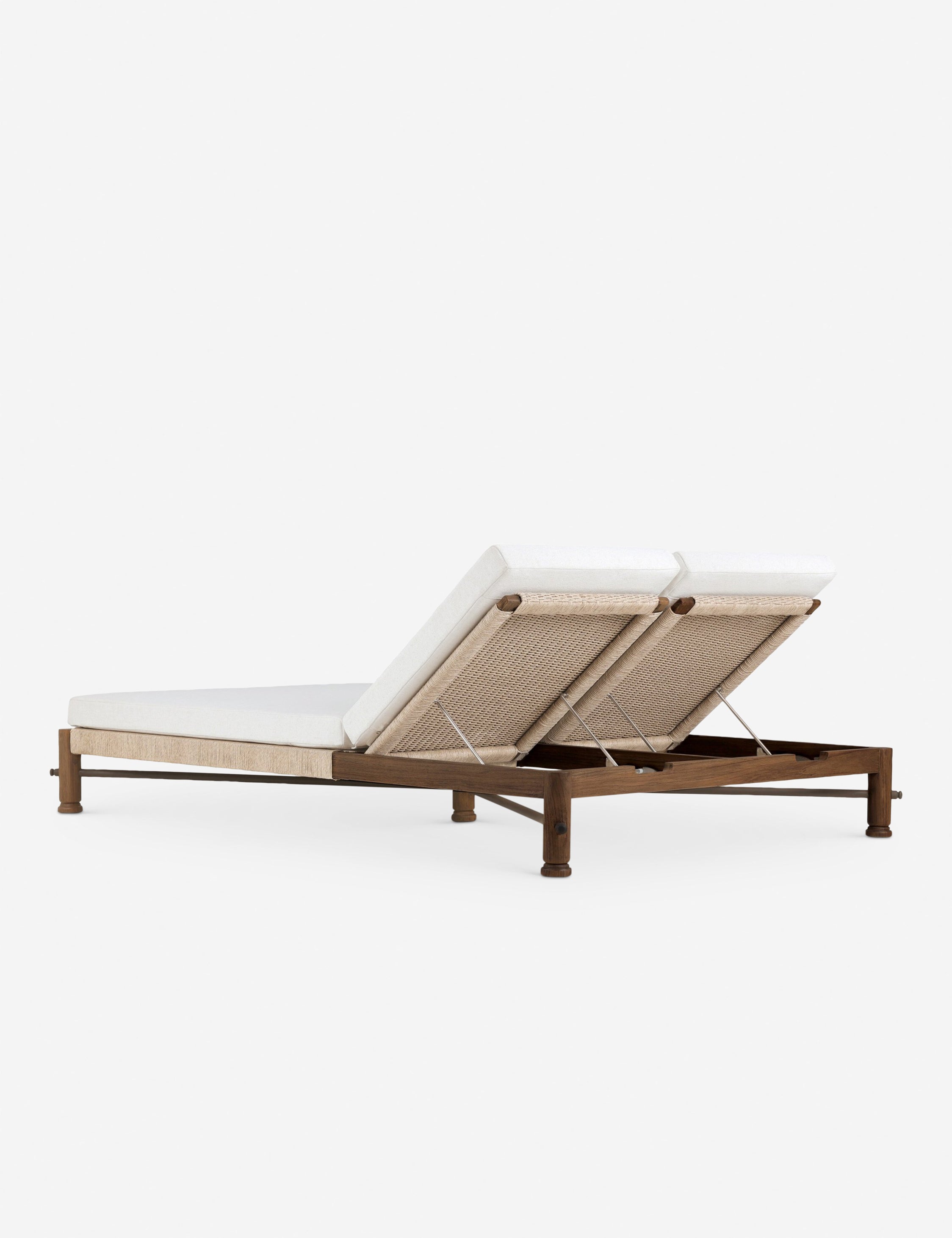 Finnegan Indoor Outdoor Double Chaise Lounge - Amber Lewis x Four Hands Collaboration - Perfect for Patio, Poolside & Living Room Relaxation