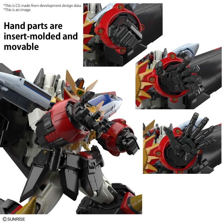 Bandai 1/144 RG The King of Braves GaoGaiGar Plastic Model Kit - High Grade Action Figure for Anime Collectors & Gundam Fans - Perfect for Display, Gift Giving & DIY Building Projects