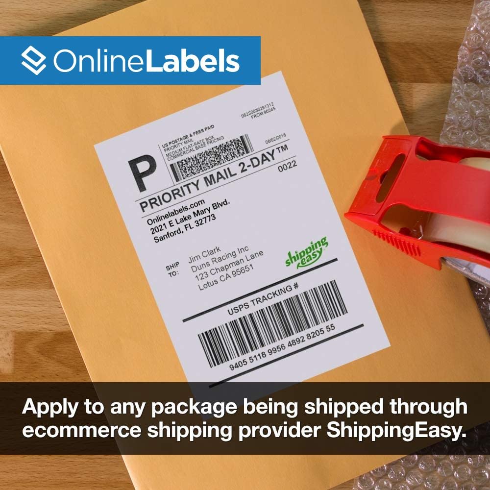 ShippingEasy Labels - 2000 Pack (1000 Sheets) - Compatible with ShippingEasy Platform - Works with Inkjet & Laser Printers - Online Labels - Perfect for E-commerce Shipping & Business Logistics