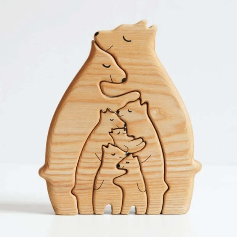 Personalized Wooden Bear Family Name Puzzle - Custom Engraved Gift for Kids & Toddlers | Unique Baby Shower, Birthday & Christmas Present | A5432
