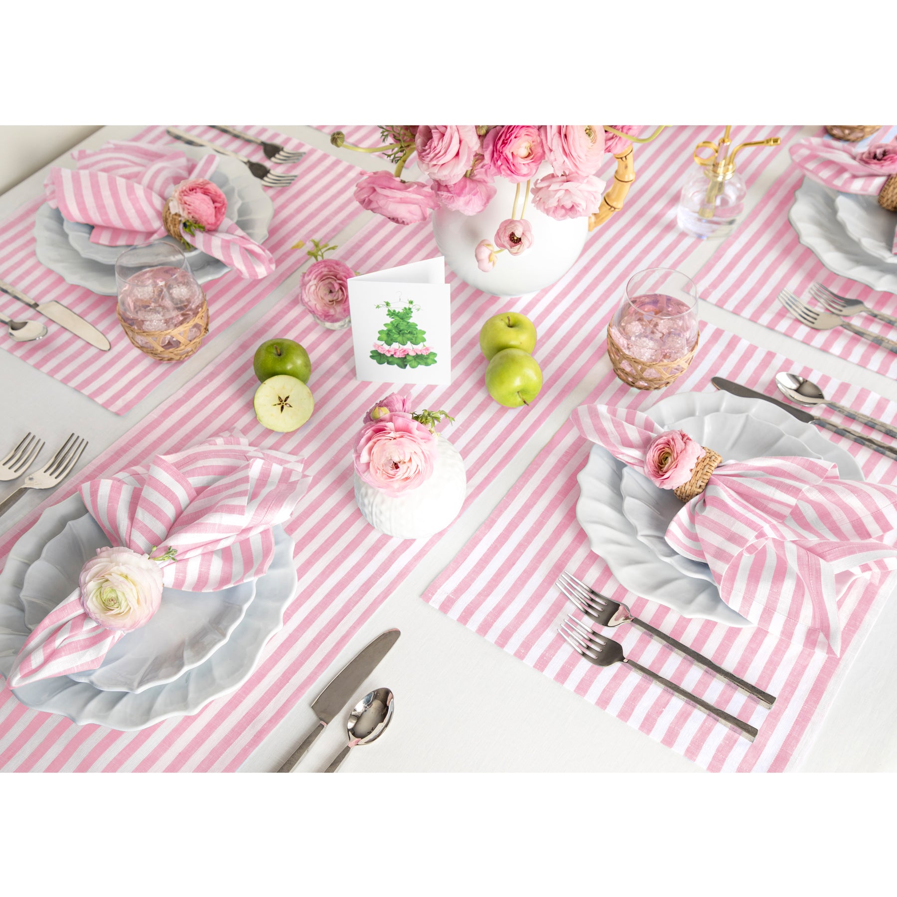 Amalfi Stripe Table Runner - Elegant Cotton Table Decor for Dining Room, Kitchen & Wedding - Perfect for Holiday Dinner Parties & Home Decor