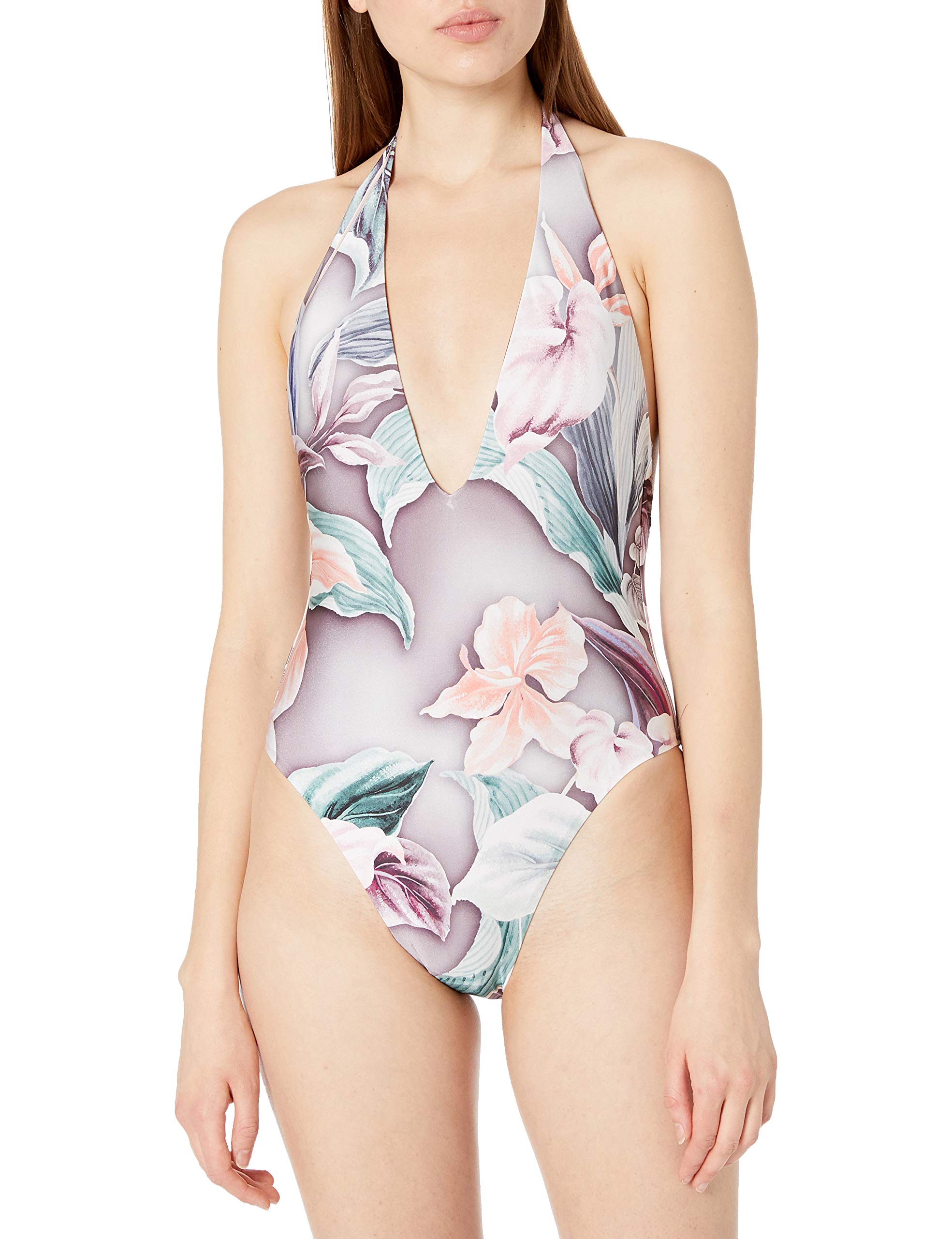 BCBGMAXAZRIA Women's Plunge One Piece Swimsuit - Sexy Monokini Bathing Suit for Beach, Pool & Vacation | Tummy Control & Adjustable Straps