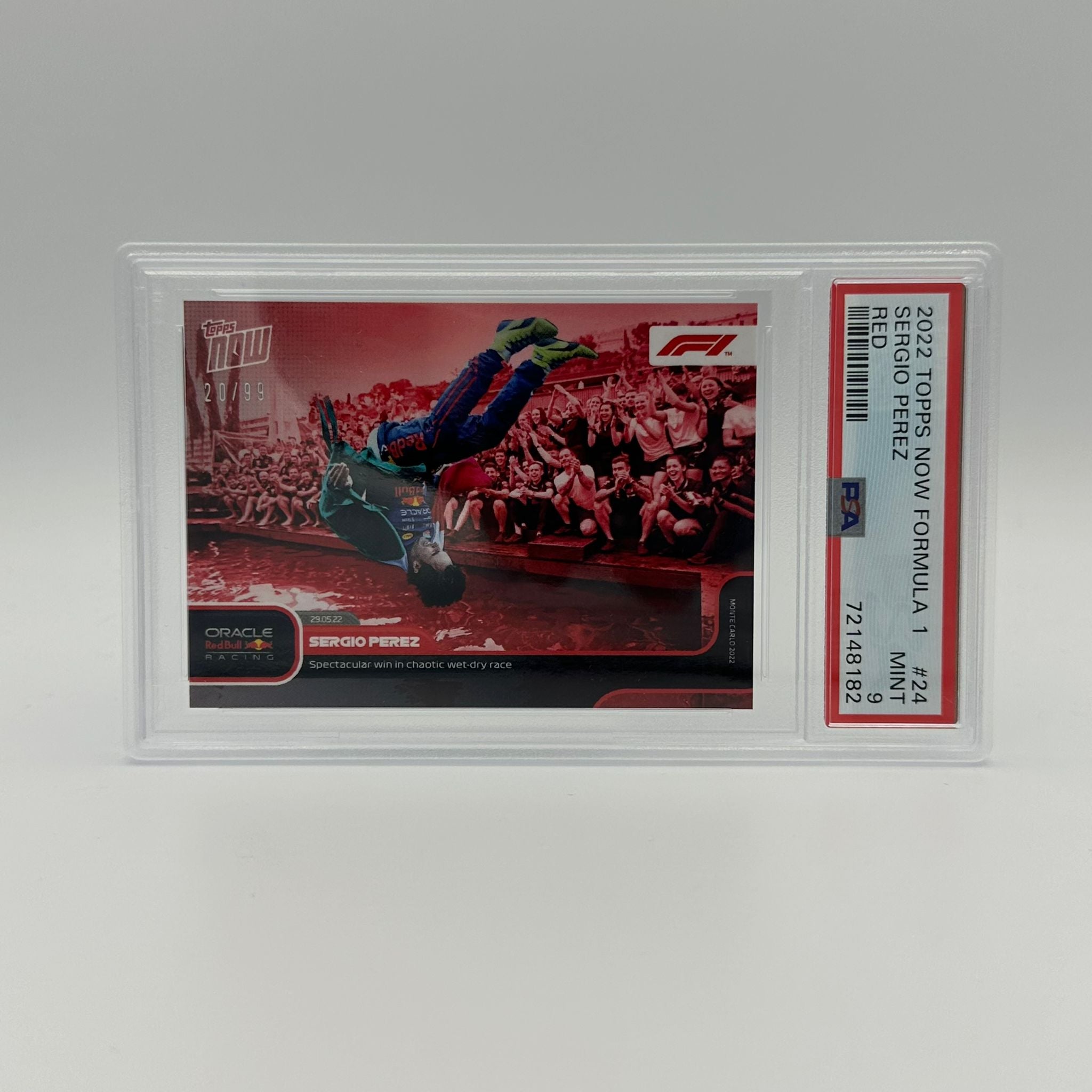 PSA 9 Graded 2020 #24 Sergio Perez F1 Racing Card - Commemorates Spectacular Wet-Dry Race Win | Perfect for F1 Collectors, Sports Memorabilia Fans & Racing Enthusiasts
