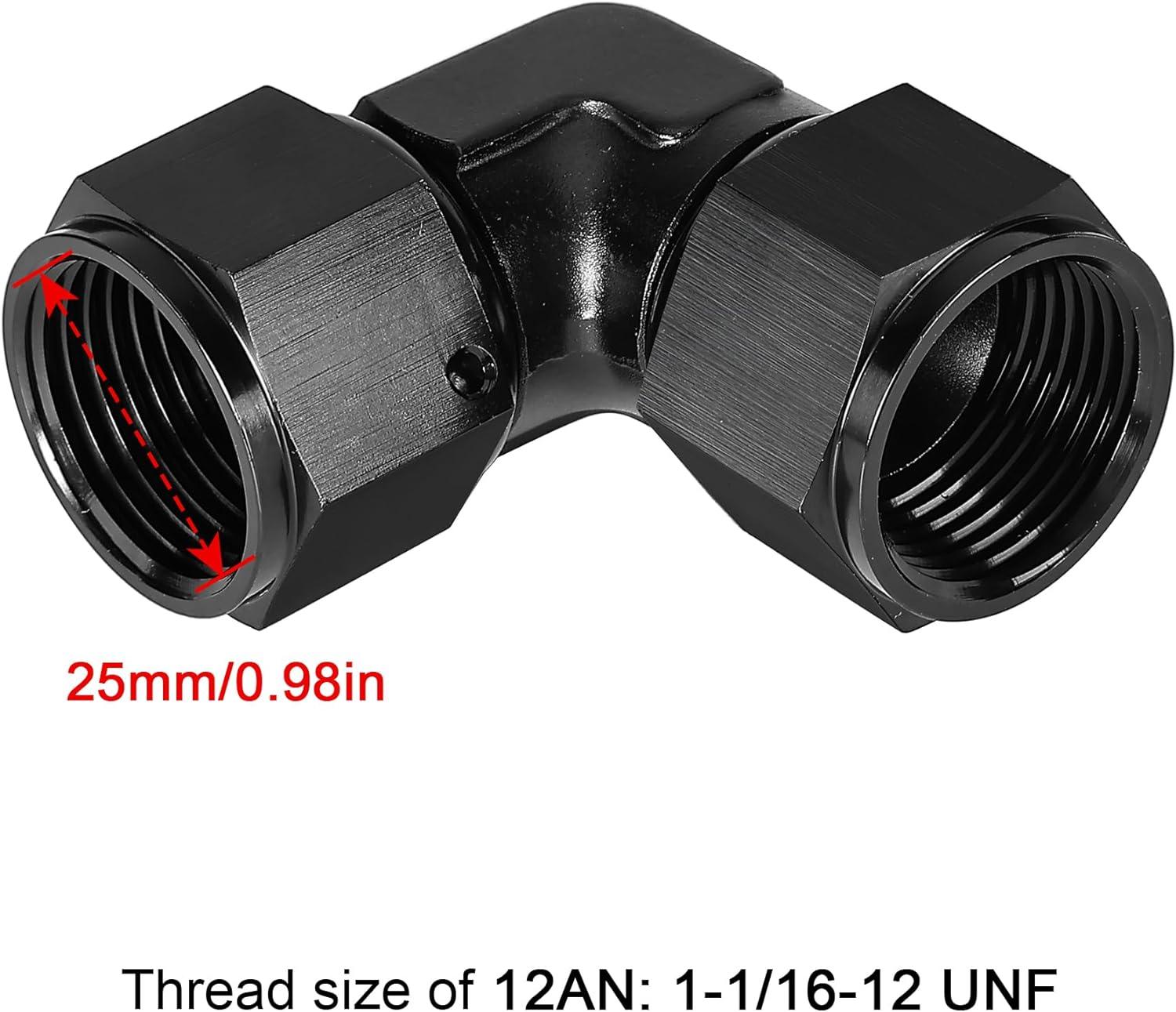 EVIL ENERGY AN Female to AN Female 90 Degree Swivel Fitting - Low Profile Aluminum Adapter Coupler for Fuel, Oil & Coolant Lines - Perfect for Automotive, Racing & Performance Applications