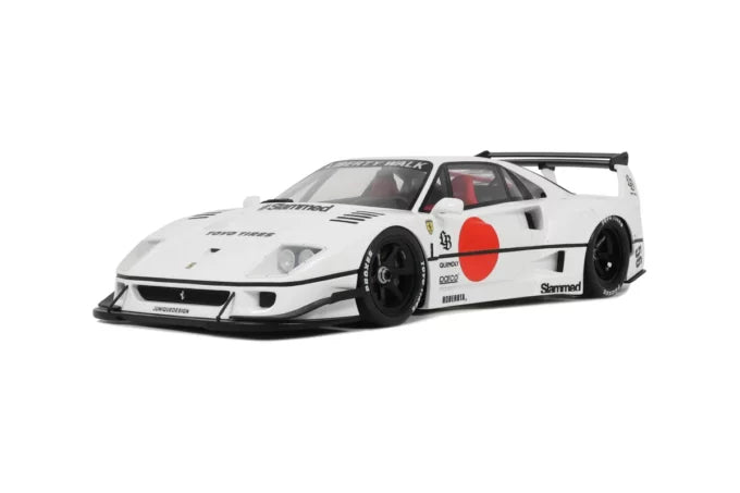 GT Spirit 1:18 Scale Ferrari F40 Liberty Walk White Diecast Model Car - Premium Collectible for Display, Racing Enthusiasts & Car Lovers