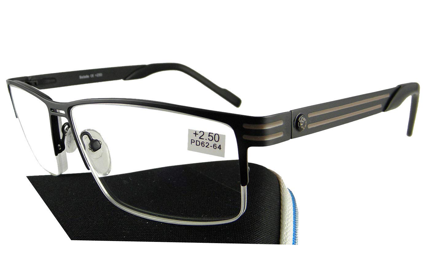 Circleperson Men's Reading Glasses with Metal Frame & Spring Hinges - Lightweight Comfort for Reading, Computer Use & Office Work