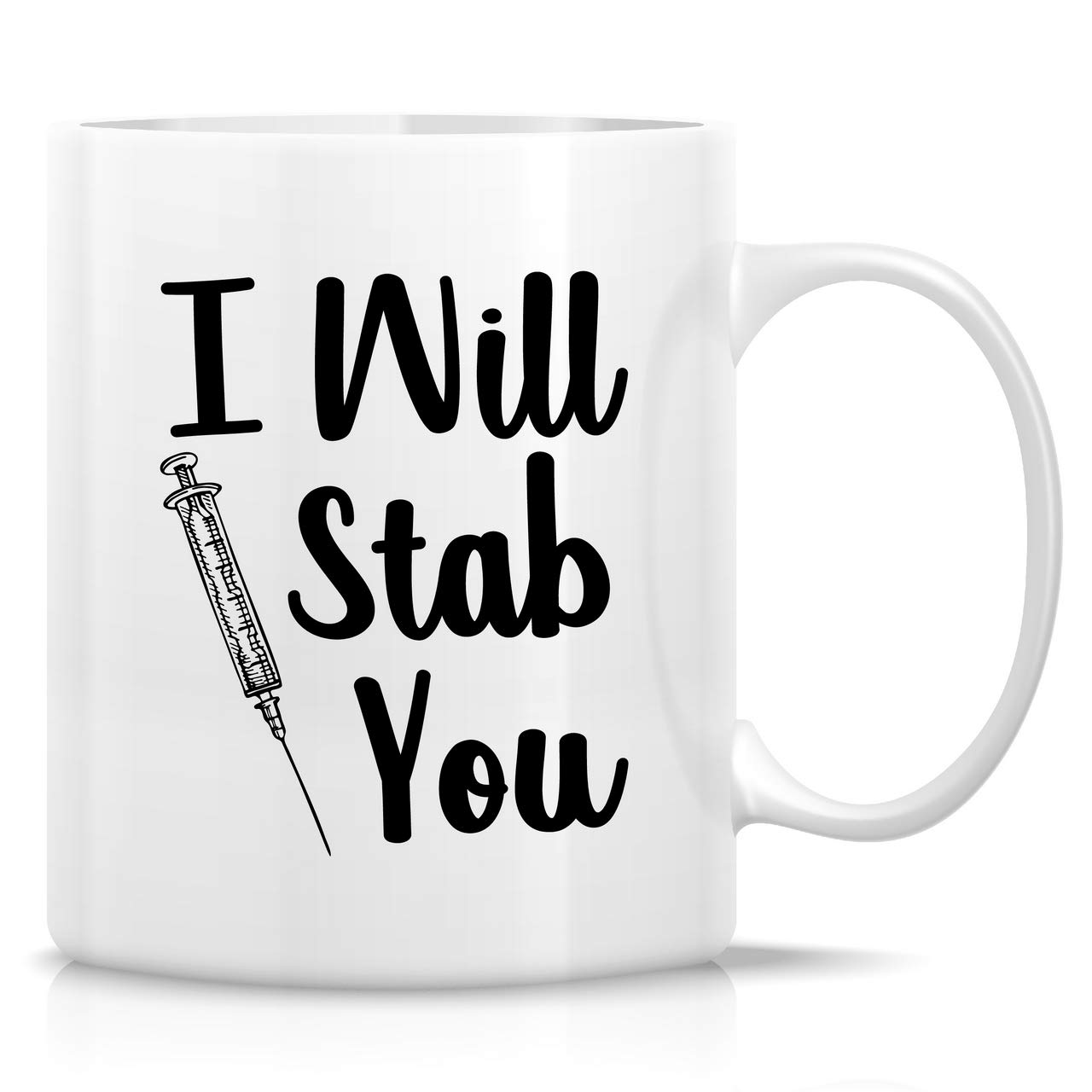 Retreez Funny 11 Oz Ceramic Coffee Mug - 'I Will Stab You Nurse' Sarcastic Gift for RNs & Nursing Students | Motivational & Humorous Present for Friends, Coworkers, Family | Perfect for Birthdays, Office Gifts & Nurse Appreciation