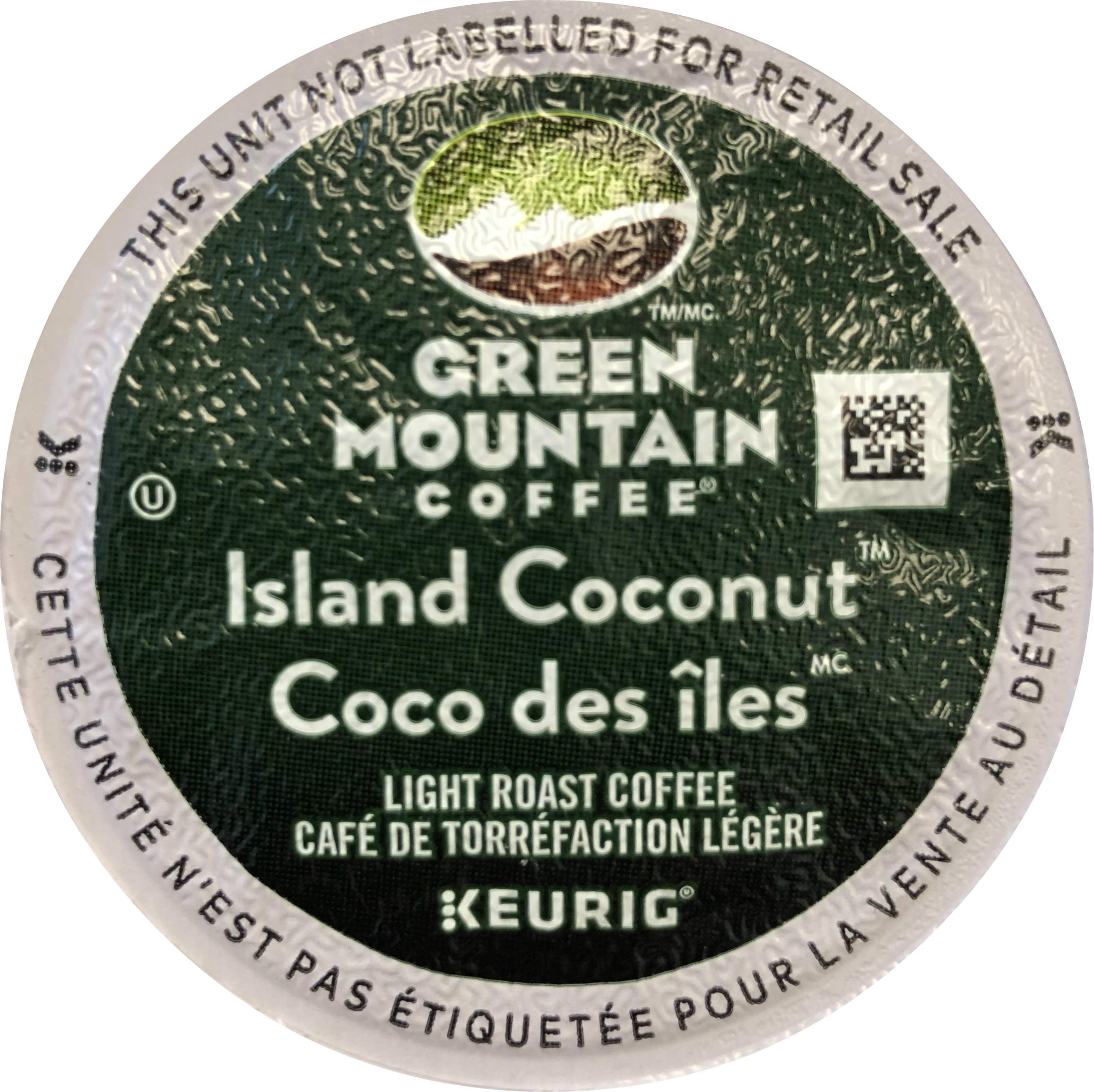 Green Mountain Coffee Island Coconut K-Cup Pods - Medium Roast Single Serve Coffee for Keurig Brewers - Tropical Coconut Flavor for Home & Office Use