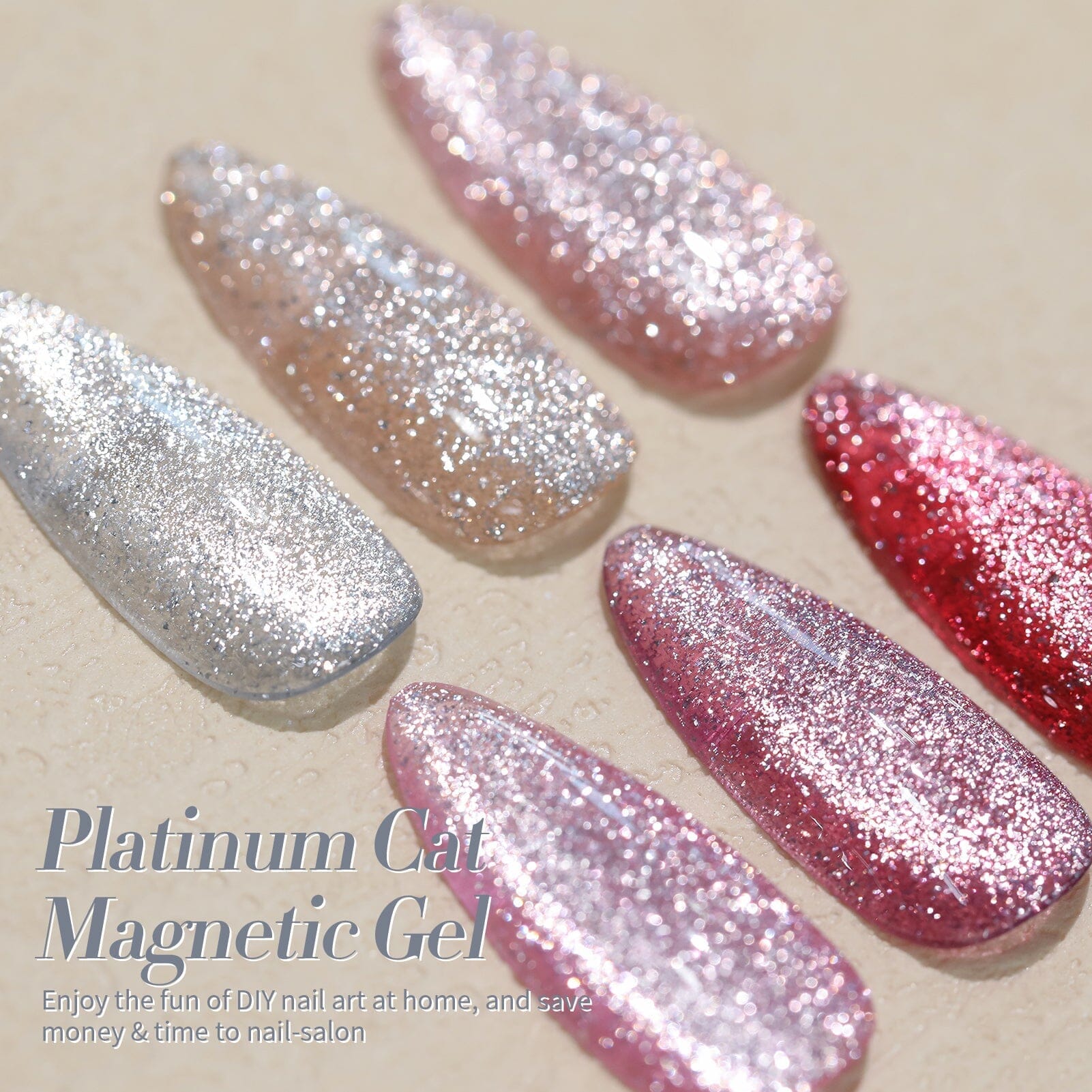 6 Colors Platinum Cat Magnetic Gel Polish Set 7ml - Long Lasting Nail Art Kit for Salon & Home Manicure, Perfect for Parties & Special Occasions