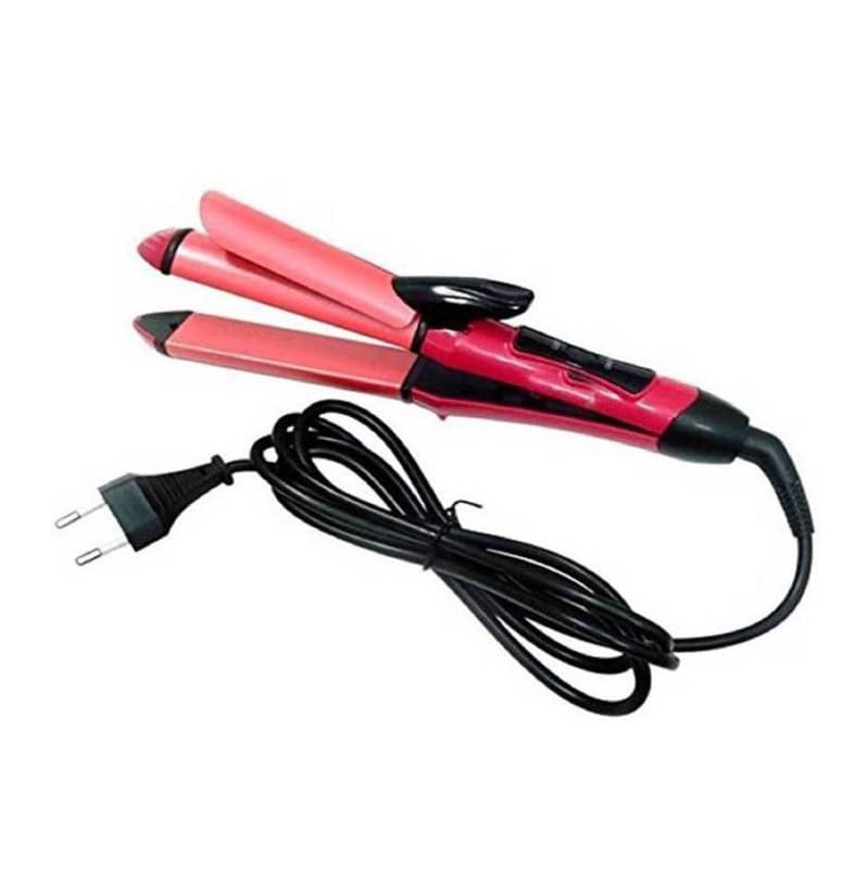 **POCKETFRIENDIES 2009 2-in-1 Hair Straightener & Curler with Ceramic Plates - Professional Styling Tool for Women & Men - Perfect for Travel, Home, and Salon Use**