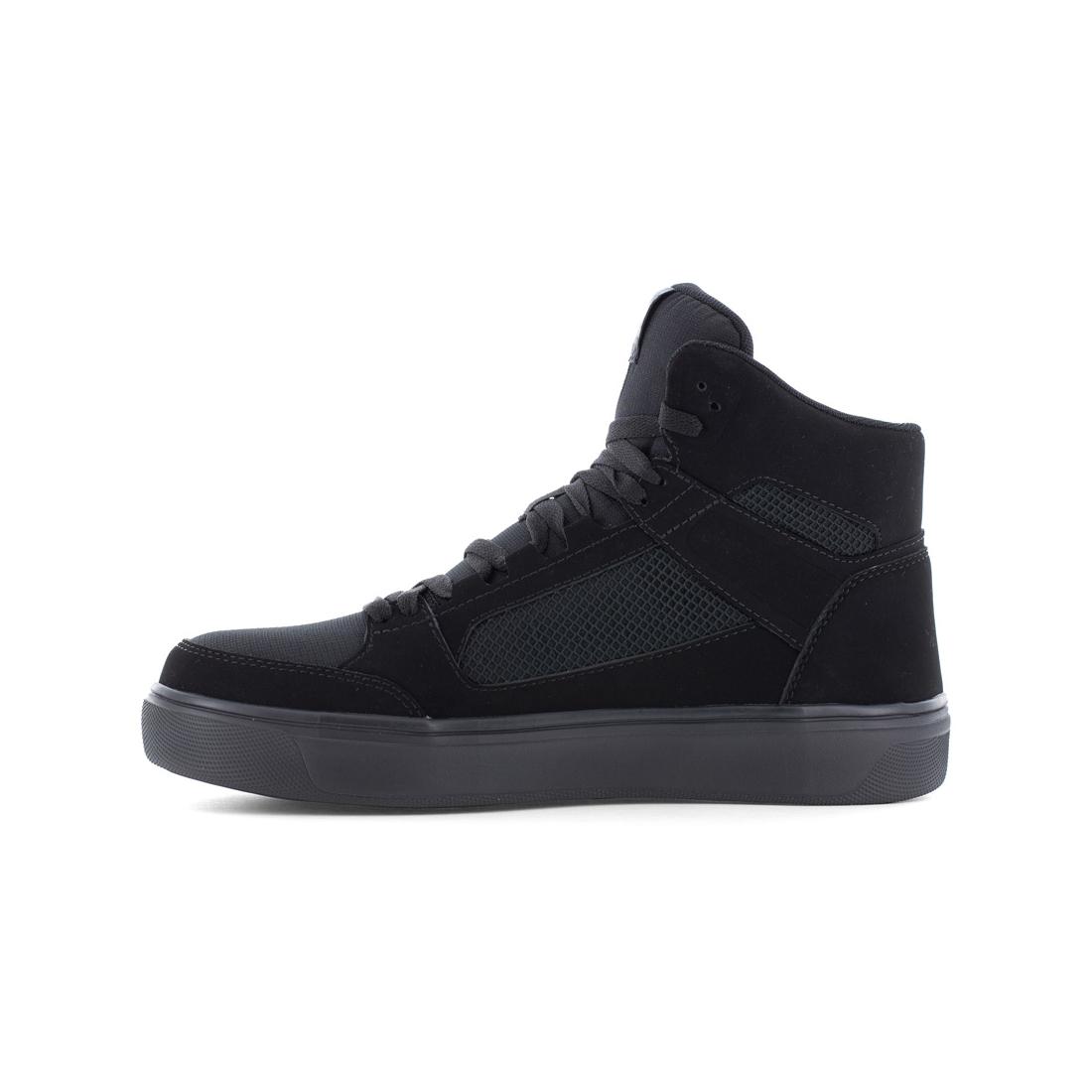 Black Composite Toe Mid-Cut Skate Work Boots - Durable Safety Shoes for Construction, Warehouse & Outdoor Work