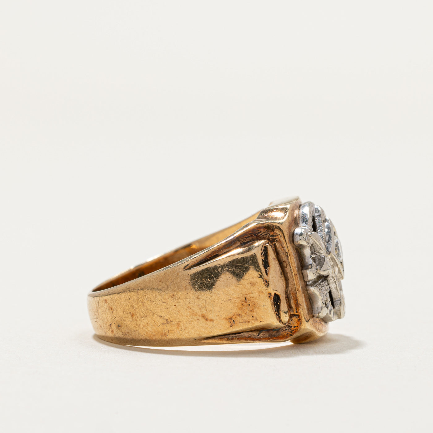 0.11ct Single Stone Freemason Ring for Men - Size 9.75 - Solid Sterling Silver Masonic Jewelry - Perfect for Lodge Meetings, Rituals & Gifts