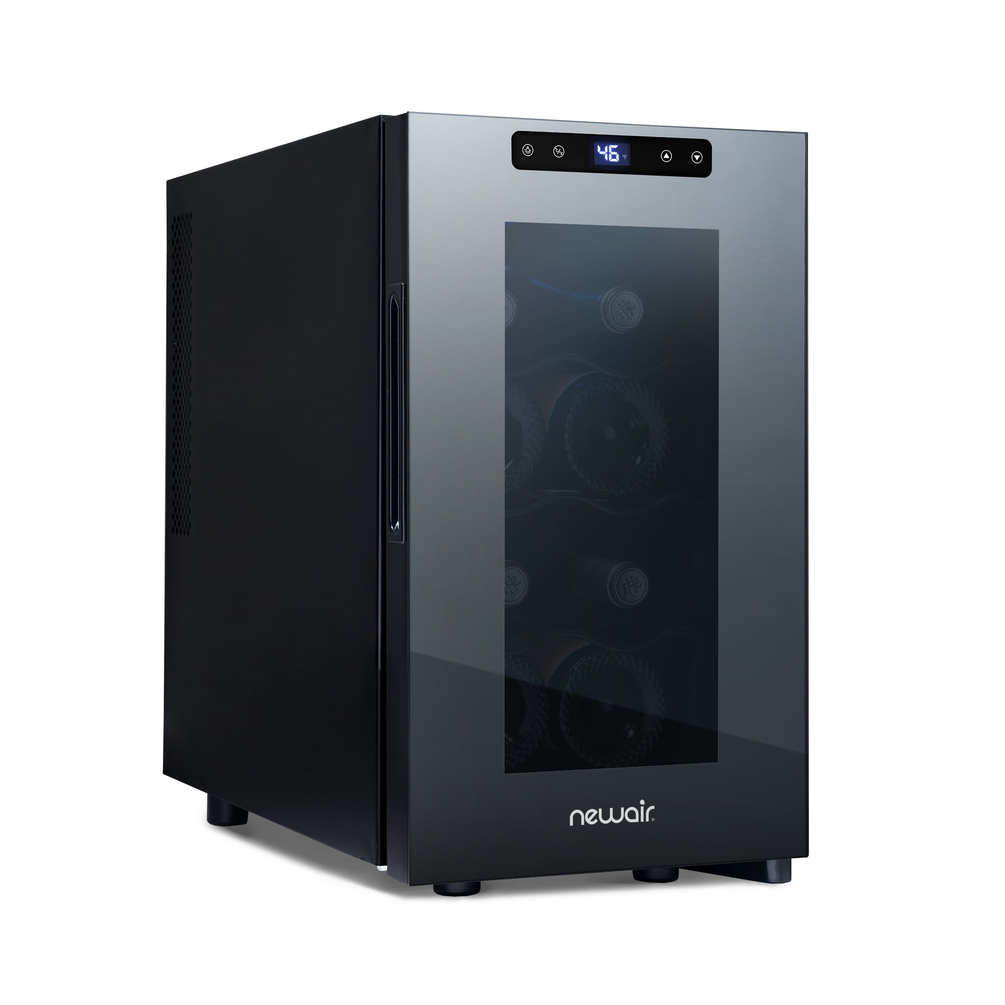 Newair® 8 Bottle 10.2 Inch Black Freestanding Countertop Wine Cooler Refrigerator - Perfect for Kitchen, Bar, Dining Room & Wine Cellar Storage