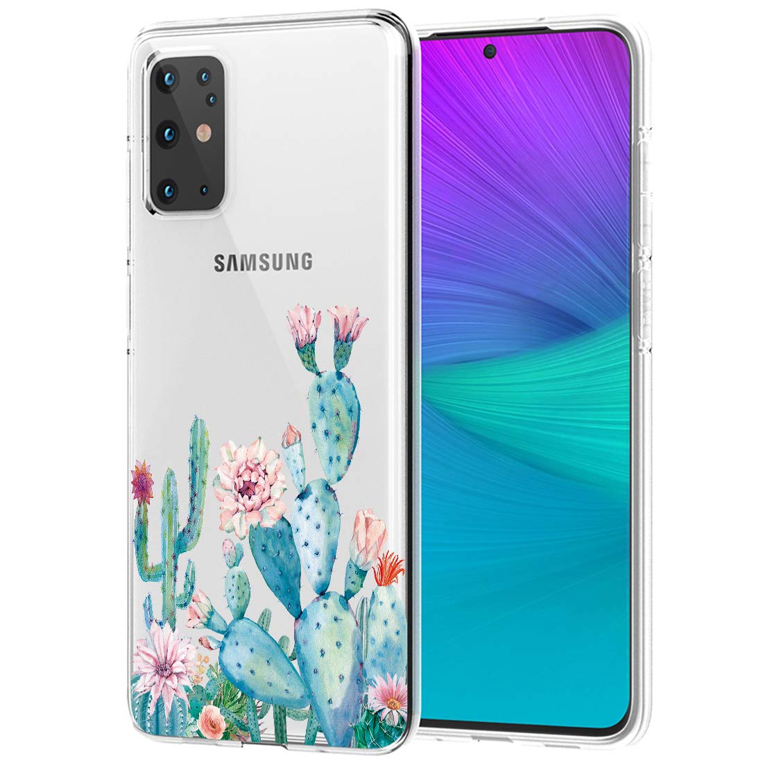 Shockproof Clear TPU Case for Samsung Galaxy S20 Plus - Slim Flexible Protective Cover with Anti-Scratch Design | Perfect for Everyday Use, Outdoor Activities & Travel (Cactus Green)