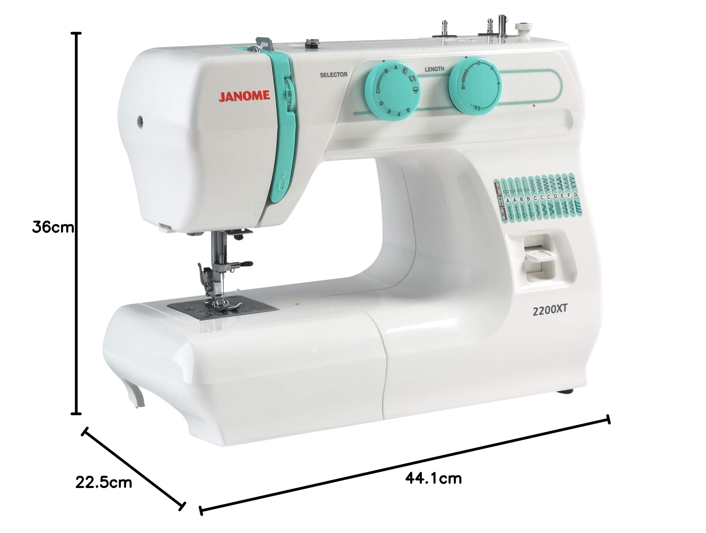 Janome 2200XT Professional Sewing Machine for Beginners & Advanced Users - Heavy Duty, 22 Built-in Stitches, Free Arm - Perfect for Quilting, Dressmaking & Home DIY Projects