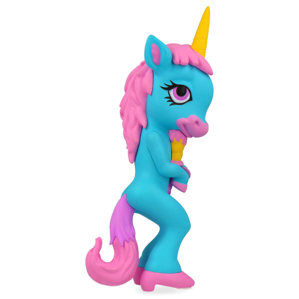 Ron English Forlorn Unicorn Blue Vinyl Art Toy - Collectible Pop Surrealism Figure for Home Decor & Art Display