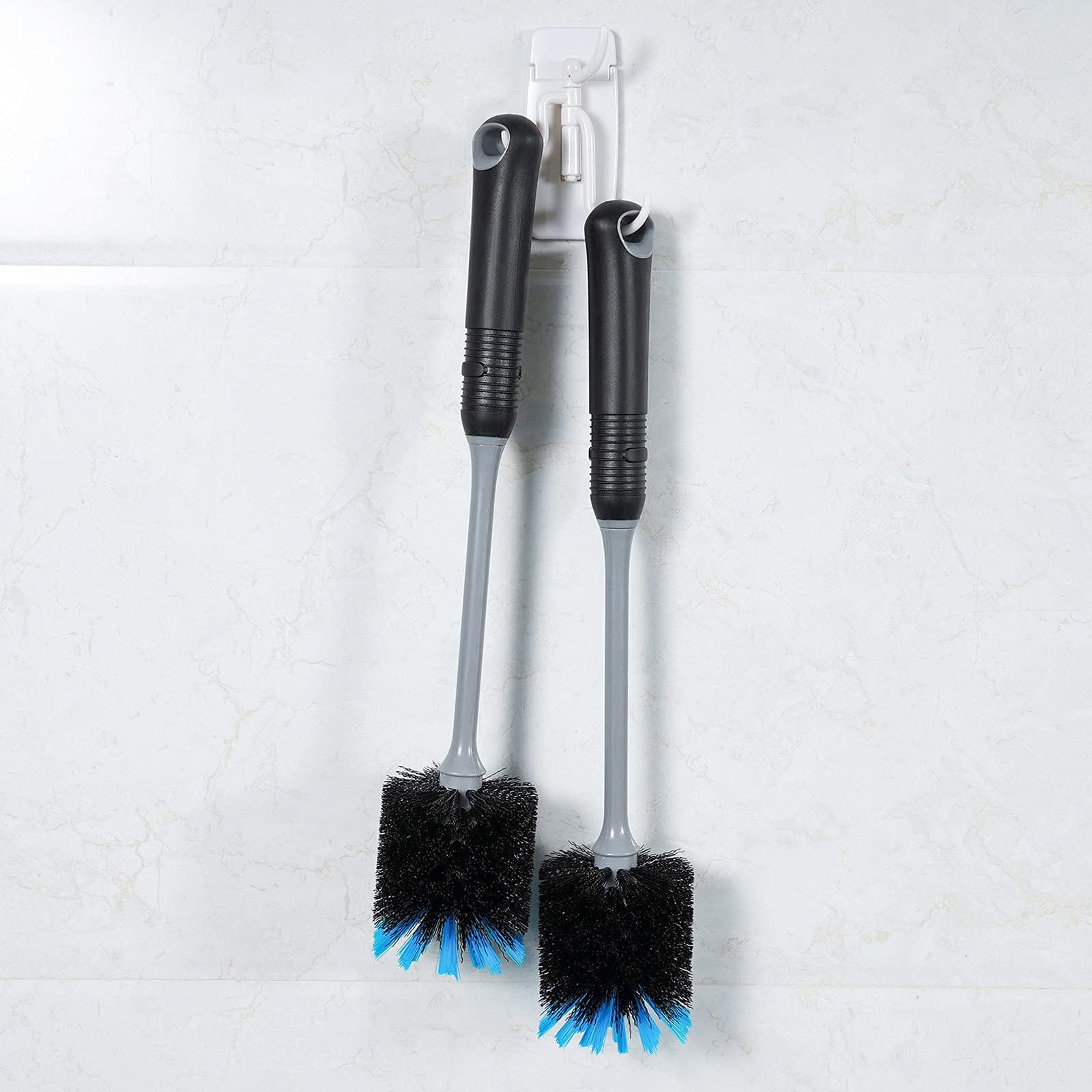 Long Flexible Water Bottle Cleaning Brush - 13.5 Inch Durable Scrubber with Sturdy Bristles for Bottles, Mugs, Glassware (2 Pack) - Perfect for Home, Office & Travel Use