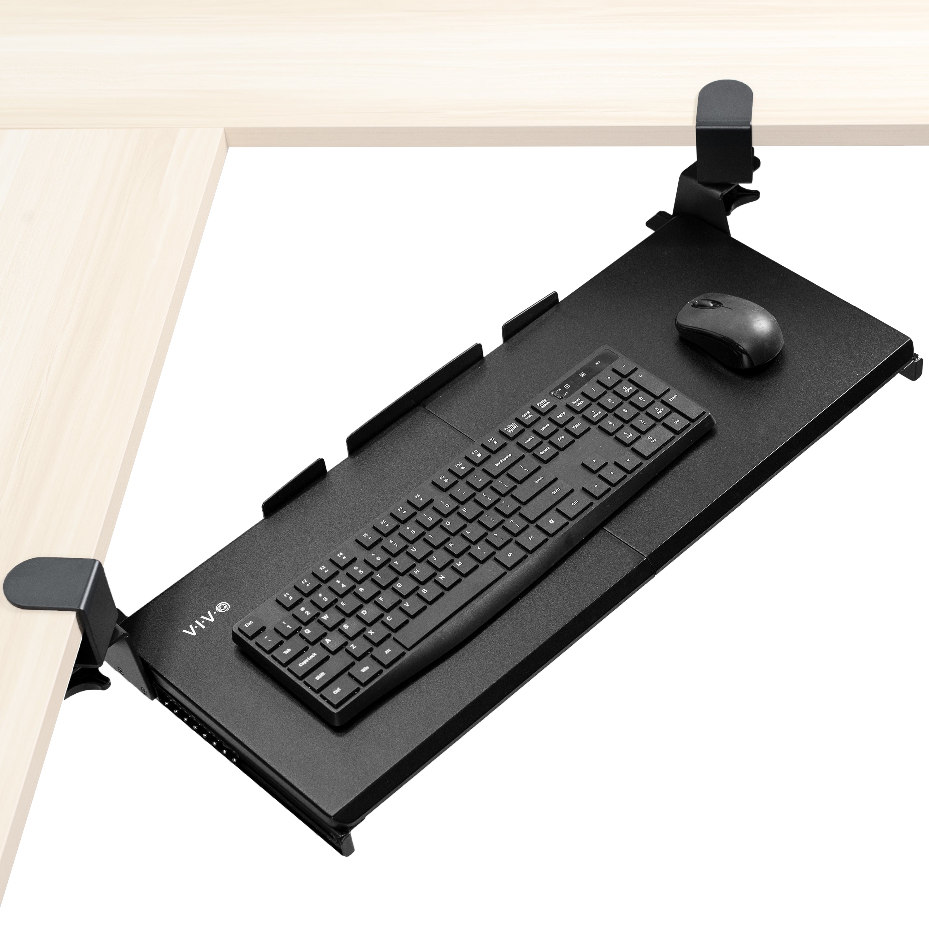 Ergonomic Clamp-On Keyboard Tray for Corner Desks - Adjustable Under Desk Keyboard Shelf for Home Office & Gaming Setup