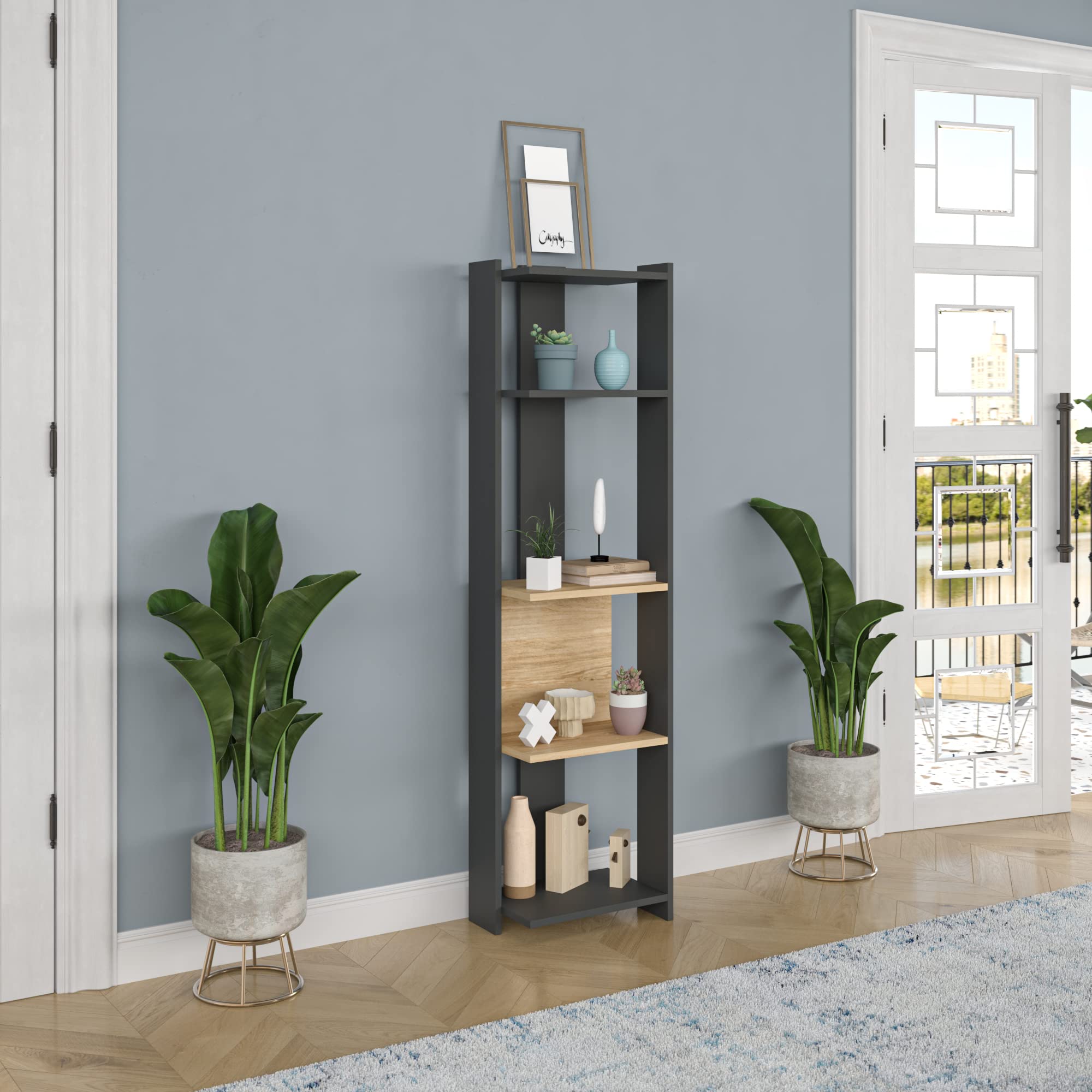 Modern Narrow Bookcase 65