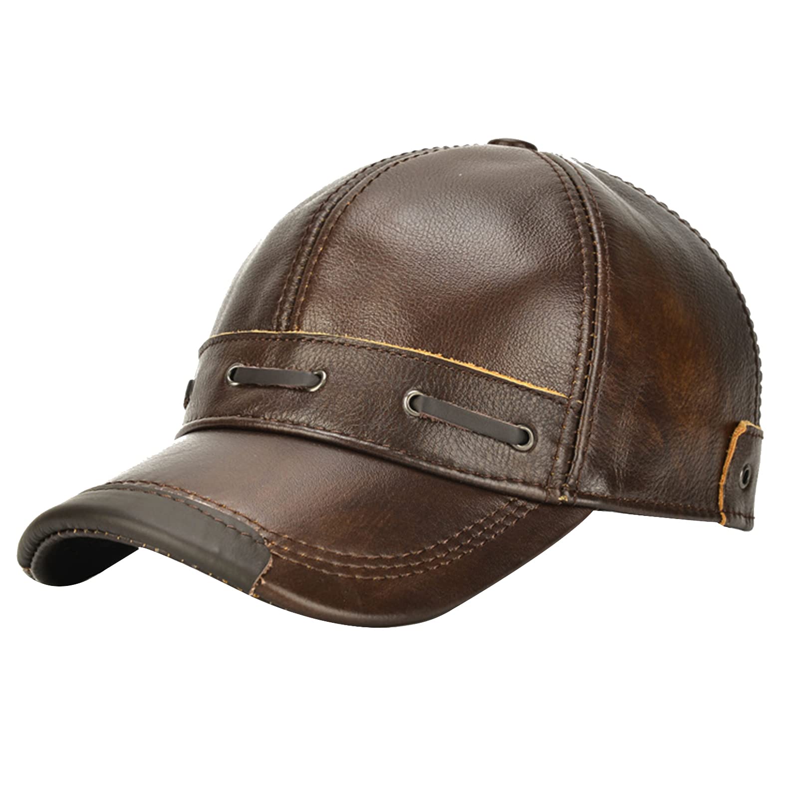 Unisex Classic Leather Baseball Cap - Adjustable Vintage Trucker Hat for Men & Women | Perfect for Sports, Outdoor Activities, Driving & Casual Wear