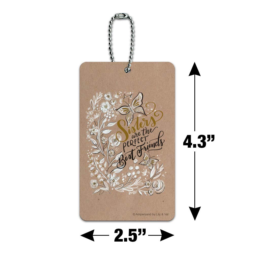 Sisters Best Friends Luggage ID Tag - Personalized Suitcase Carry-On Name Tag for Travel - Perfect Gift for Sisters, Besties & Travel Lovers