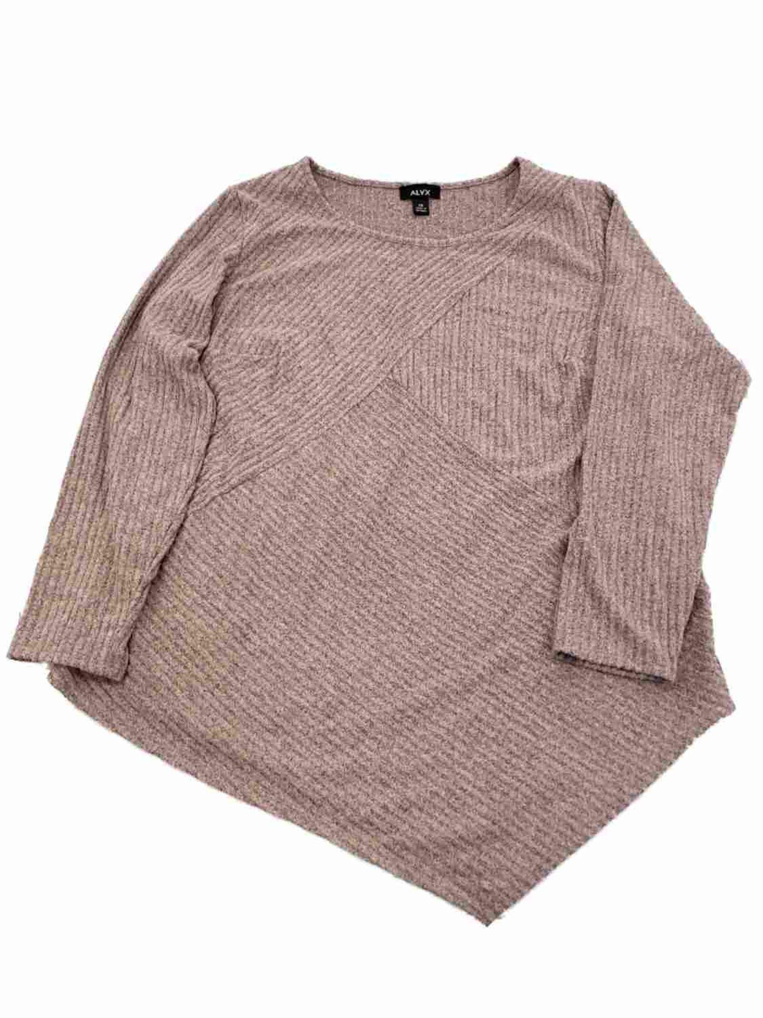 Plus Size Women's Winter Rose Ribbed Asymmetrical Hem Sweater - Cozy Knit Pullover for Holiday Parties & Casual Outings