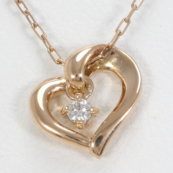 4℃ K10PG Diamond Pendant Necklace for Women - 14K Gold Plated Elegant Jewelry Gift for Anniversary, Valentine's Day & Special Occasions