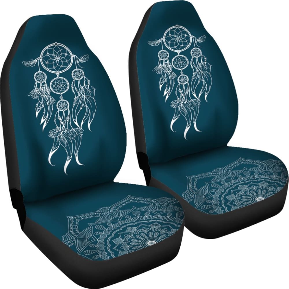 Premium Mandala Floral Dreamcatcher Car Seat Cover - Handmade Bohemian Style Car Accessory for Women - Perfect for Road Trips, Yoga Meditation & Home Decor