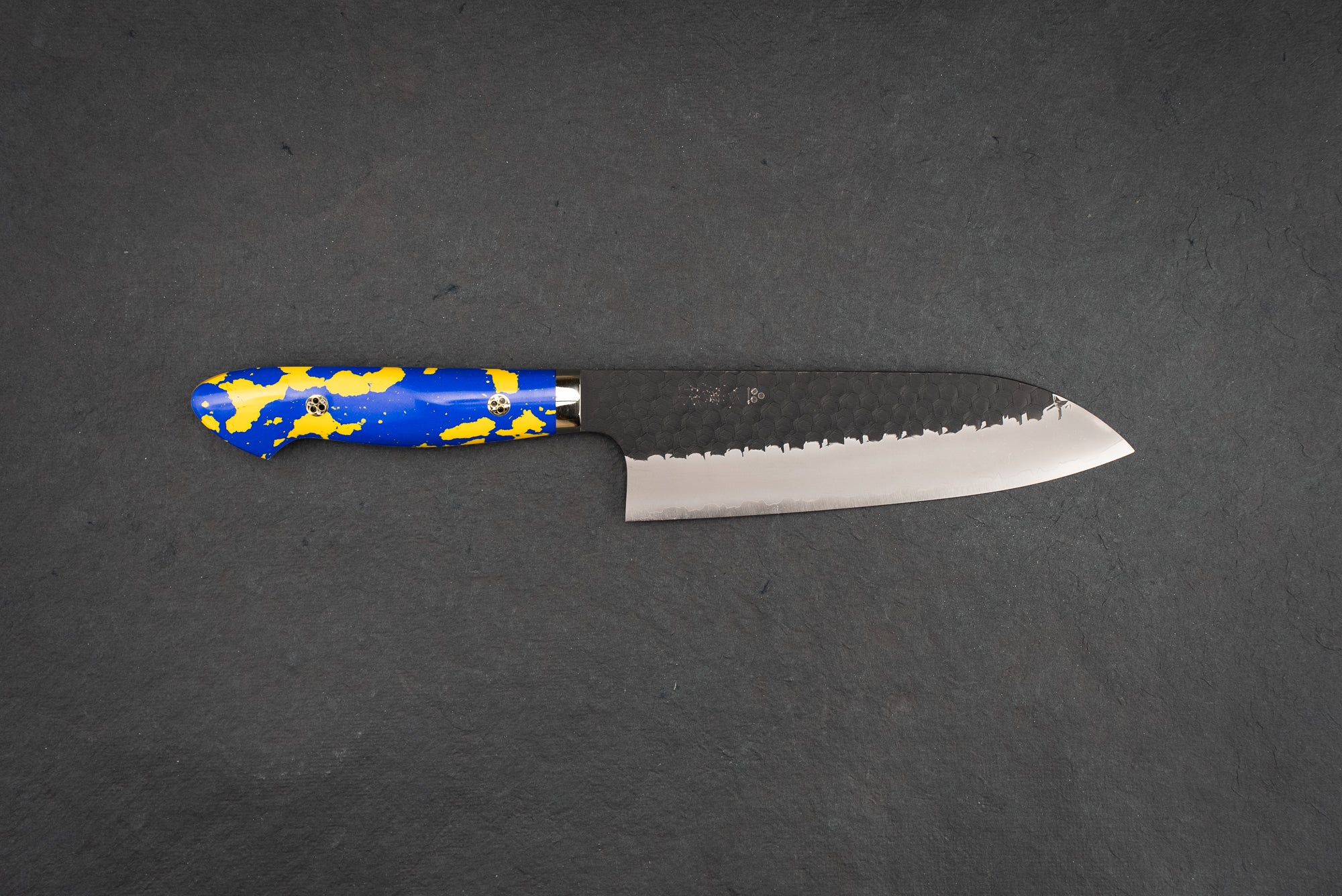 Nigara SG2 Kurouchi Tsuchime Western Santoku Knife 180mm - Premium Japanese Kitchen Knife for Slicing, Dicing & Chopping - Perfect for Home Chefs & Professional Kitchens