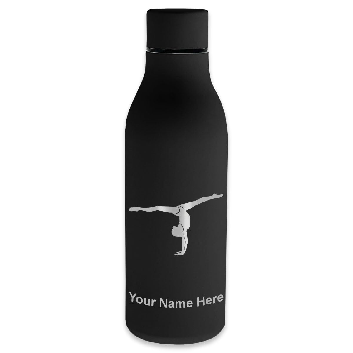 LaserGram Double Wall Insulated Stainless Steel Water Bottle with Personalized Engraving - Perfect Gift for Gymnast Girls - Gym, School & Sports Hydration Bottle