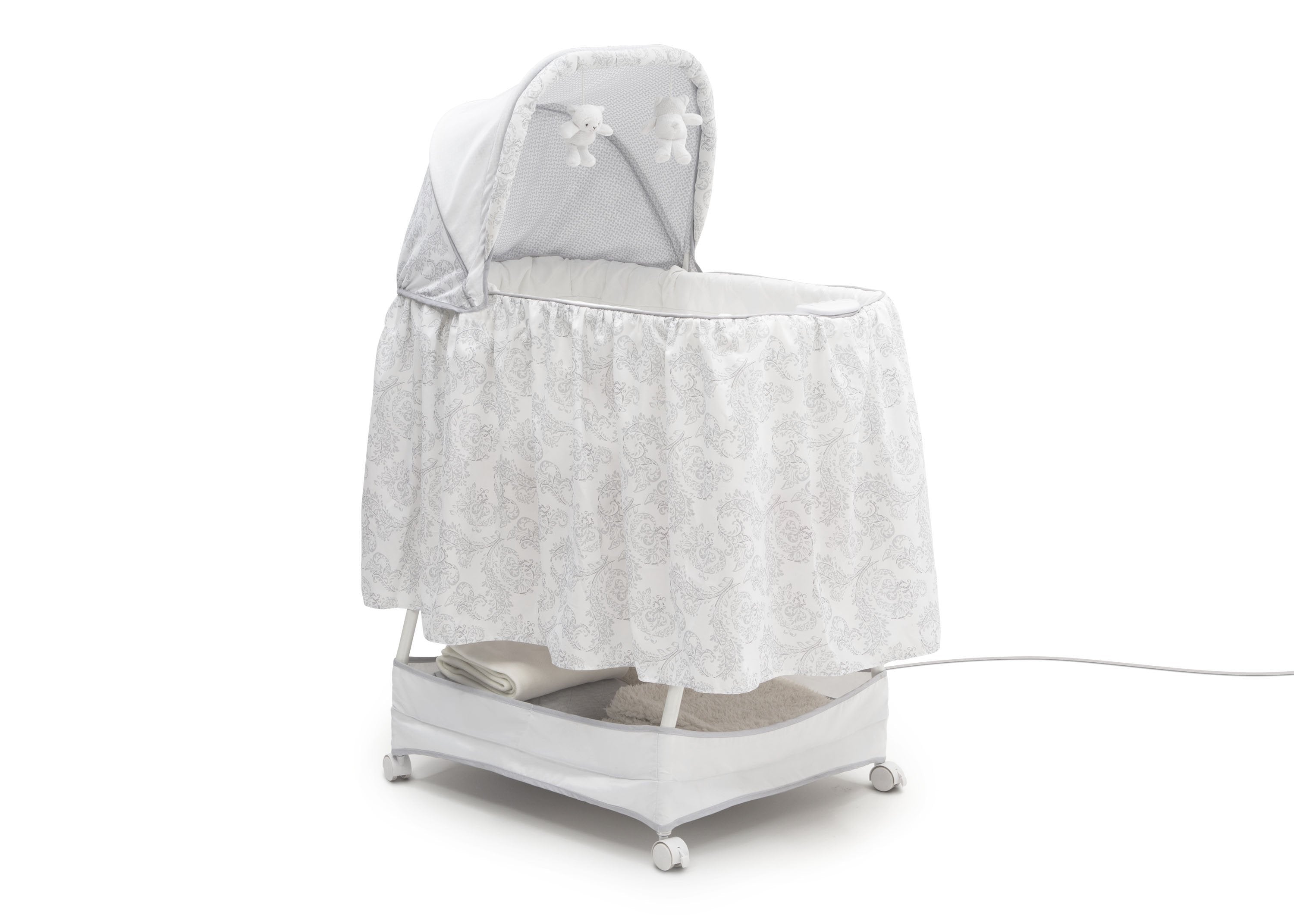 Beautyrest Classic Silent Auto Gliding Bassinet - Premium Baby Crib with Smooth Glide Motion for Newborns - Perfect for Nursery, Bedroom & Travel Use